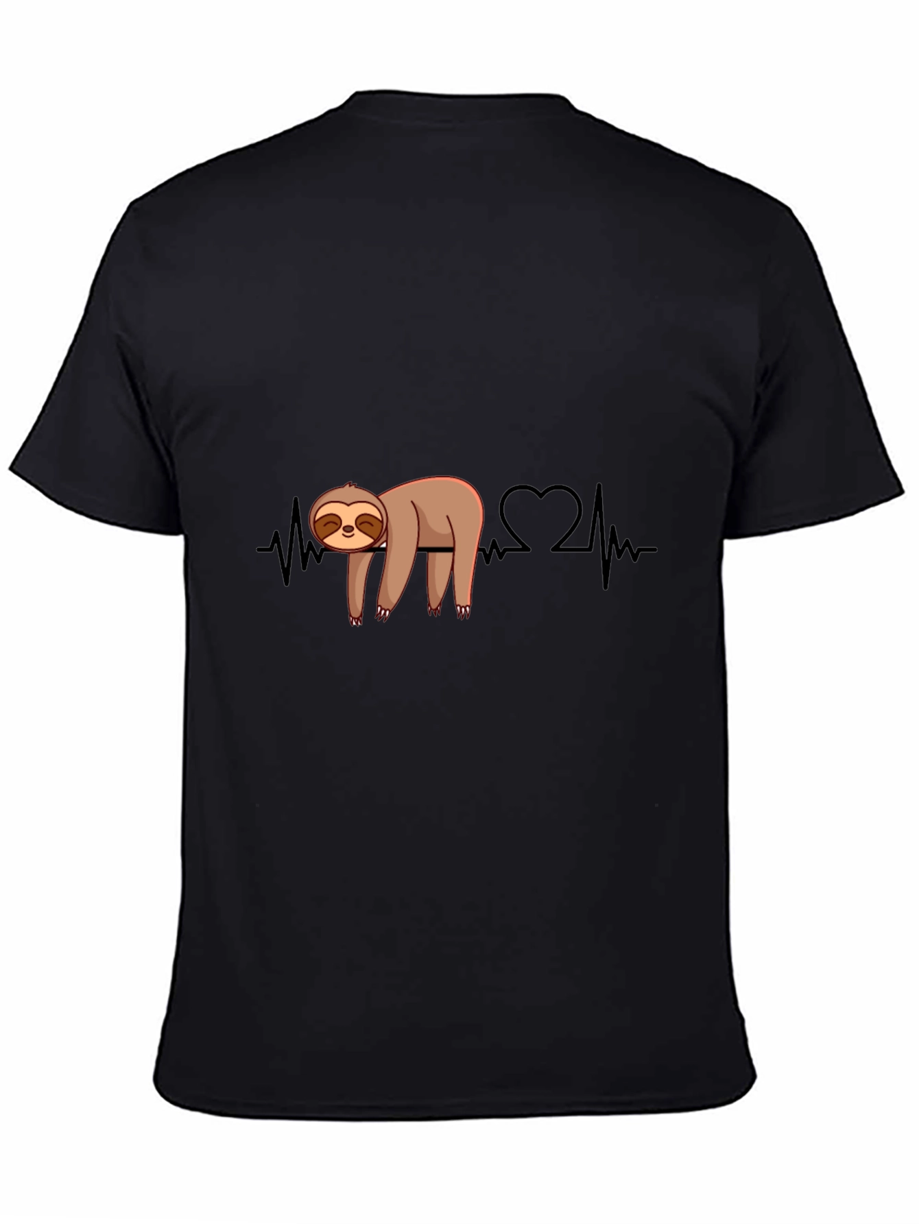 Sloth Heartbeat Graphic Tee - Relaxed Style