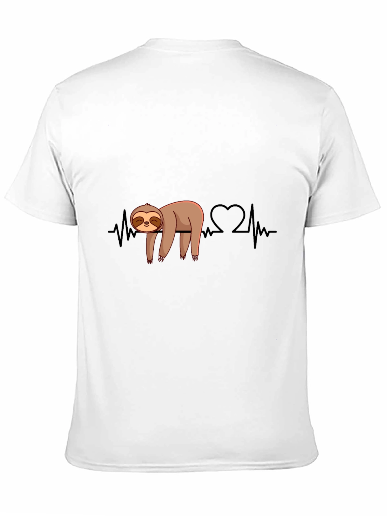 Sloth Heartbeat Graphic Tee - Relaxed Style
