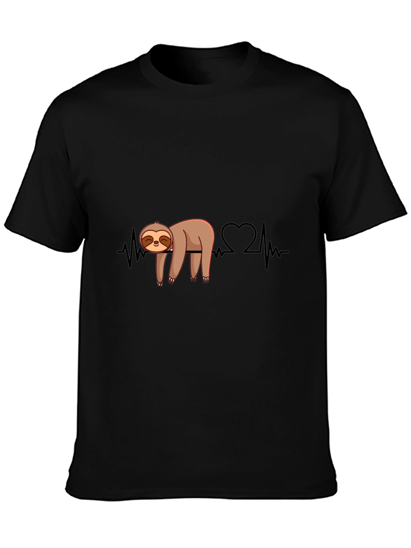 Sloth Heartbeat Graphic Tee - Relaxed Style