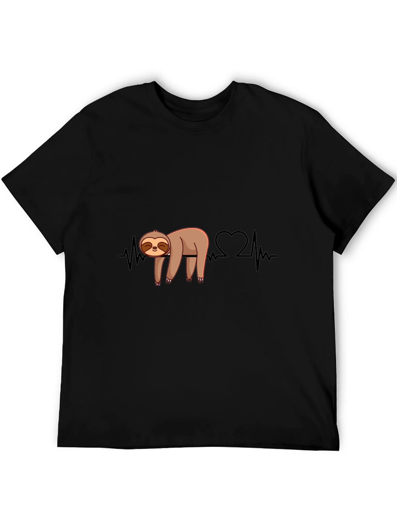 Sloth Heartbeat Graphic Tee - Relaxed Style