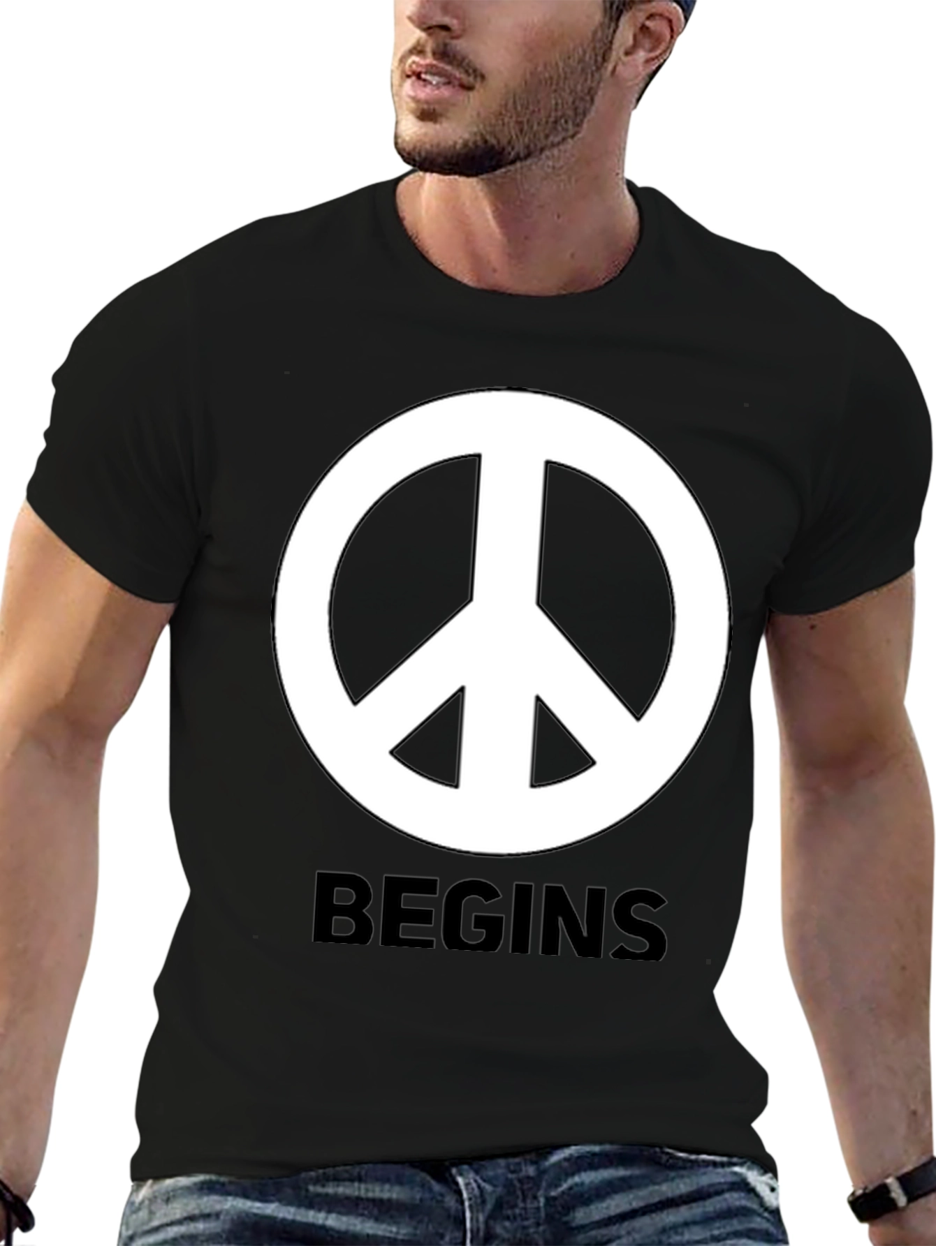Peace Begins With Me Black T-Shirt