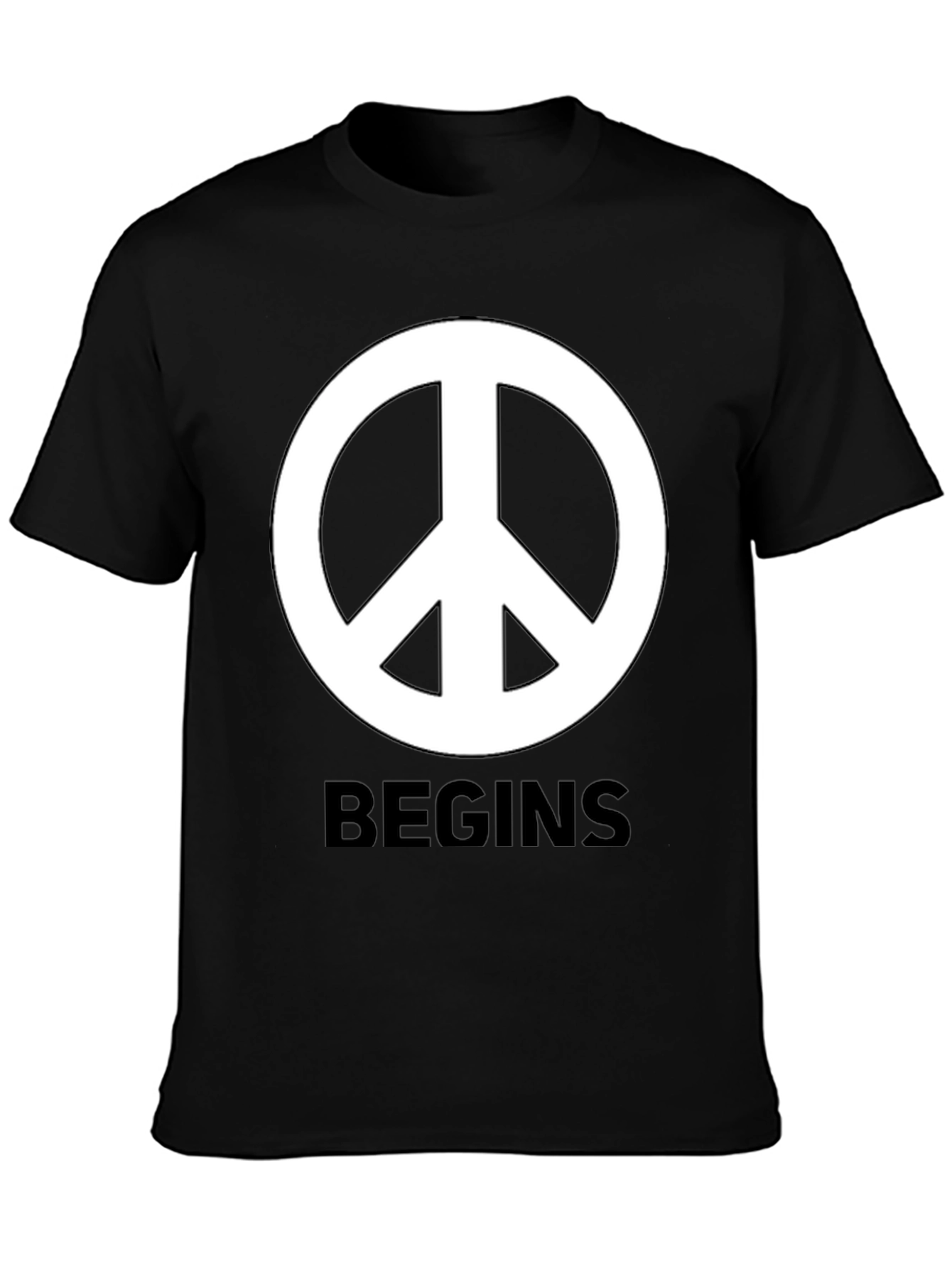 Peace Begins With Me Black T-Shirt