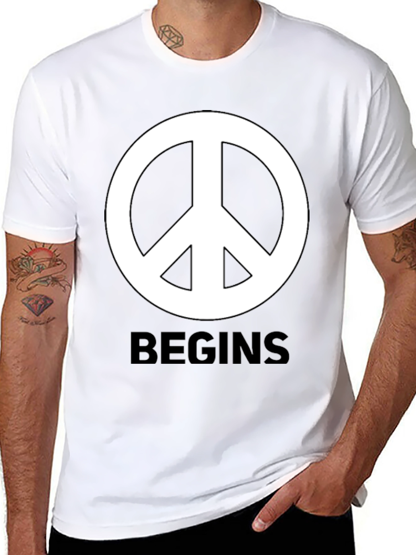 Peace Begins With Me Black T-Shirt