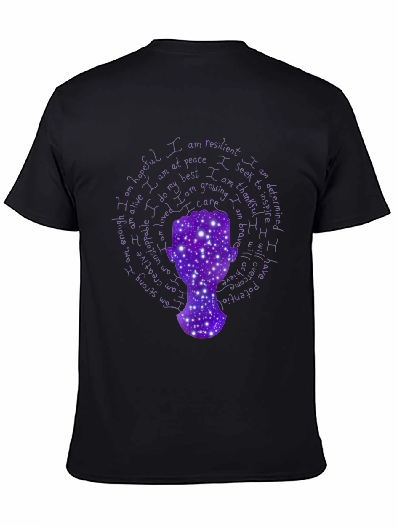 Inspirational Galaxy T-Shirt: Affirmation Design Positive Vibes
