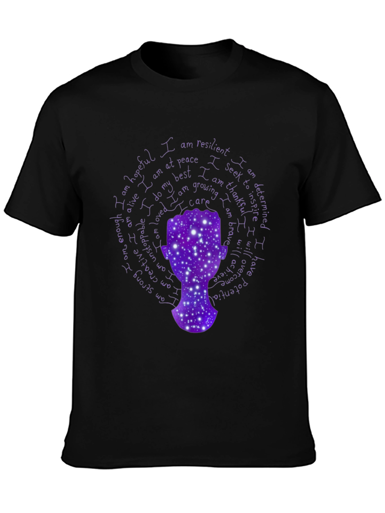 Inspirational Galaxy T-Shirt: Affirmation Design Positive Vibes