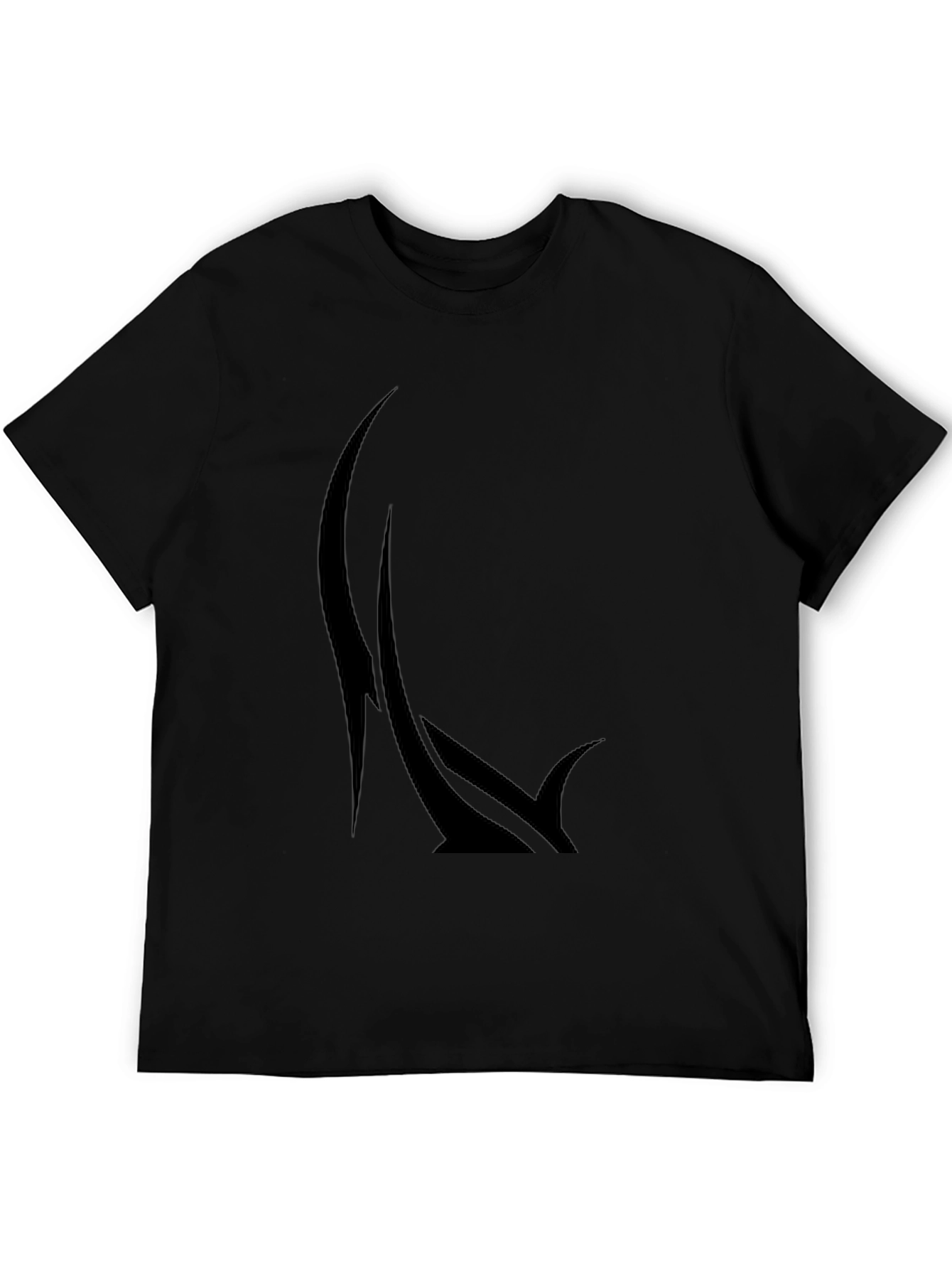 Mens Graphic Black T-Shirt - Abstract Design