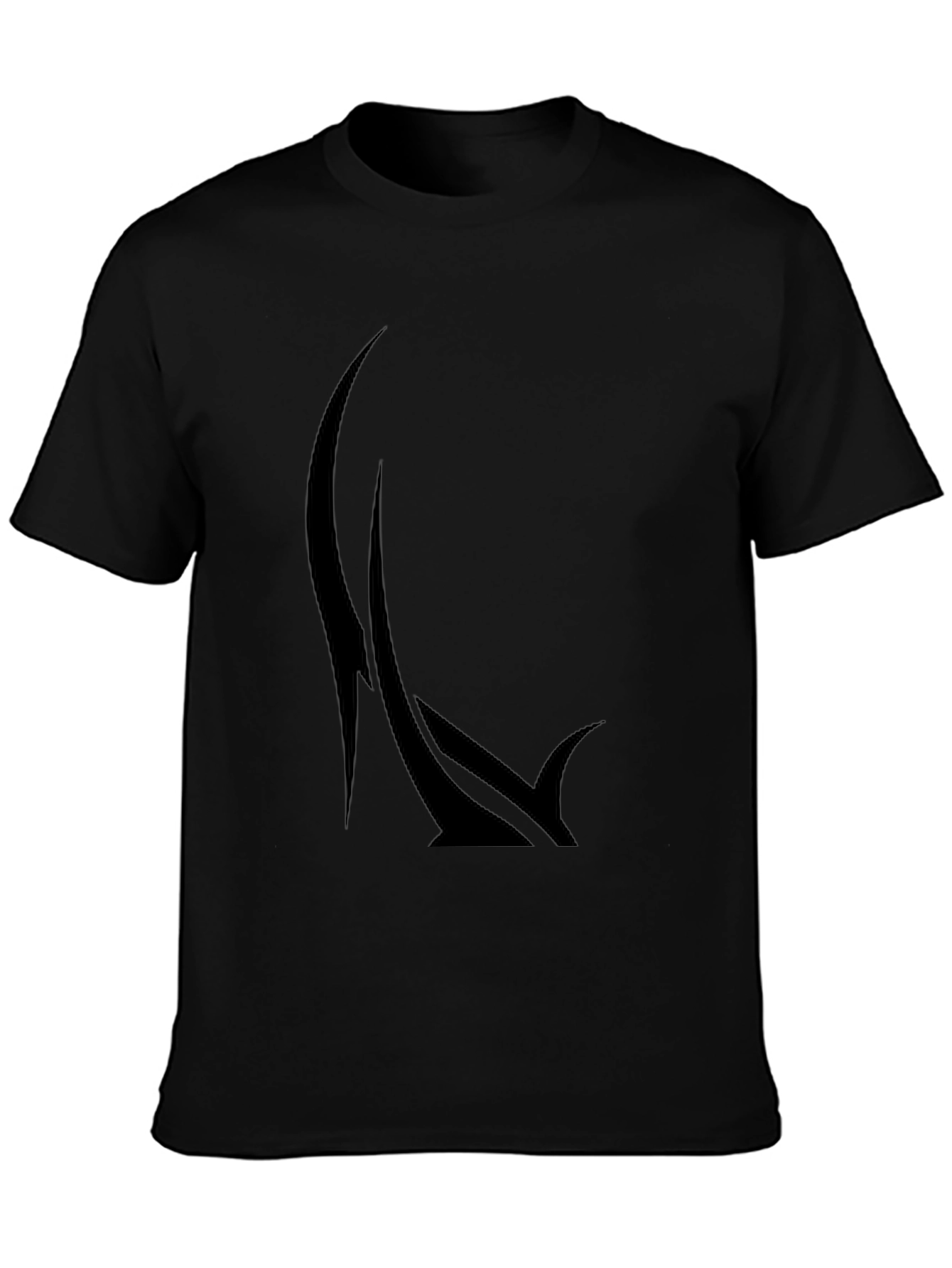 Mens Graphic Black T-Shirt - Abstract Design