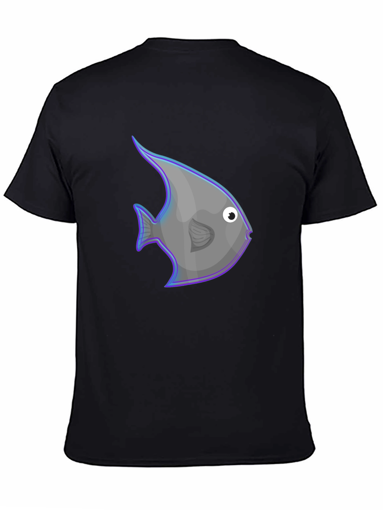 Angelfish Graphic Print Black T-Shirt