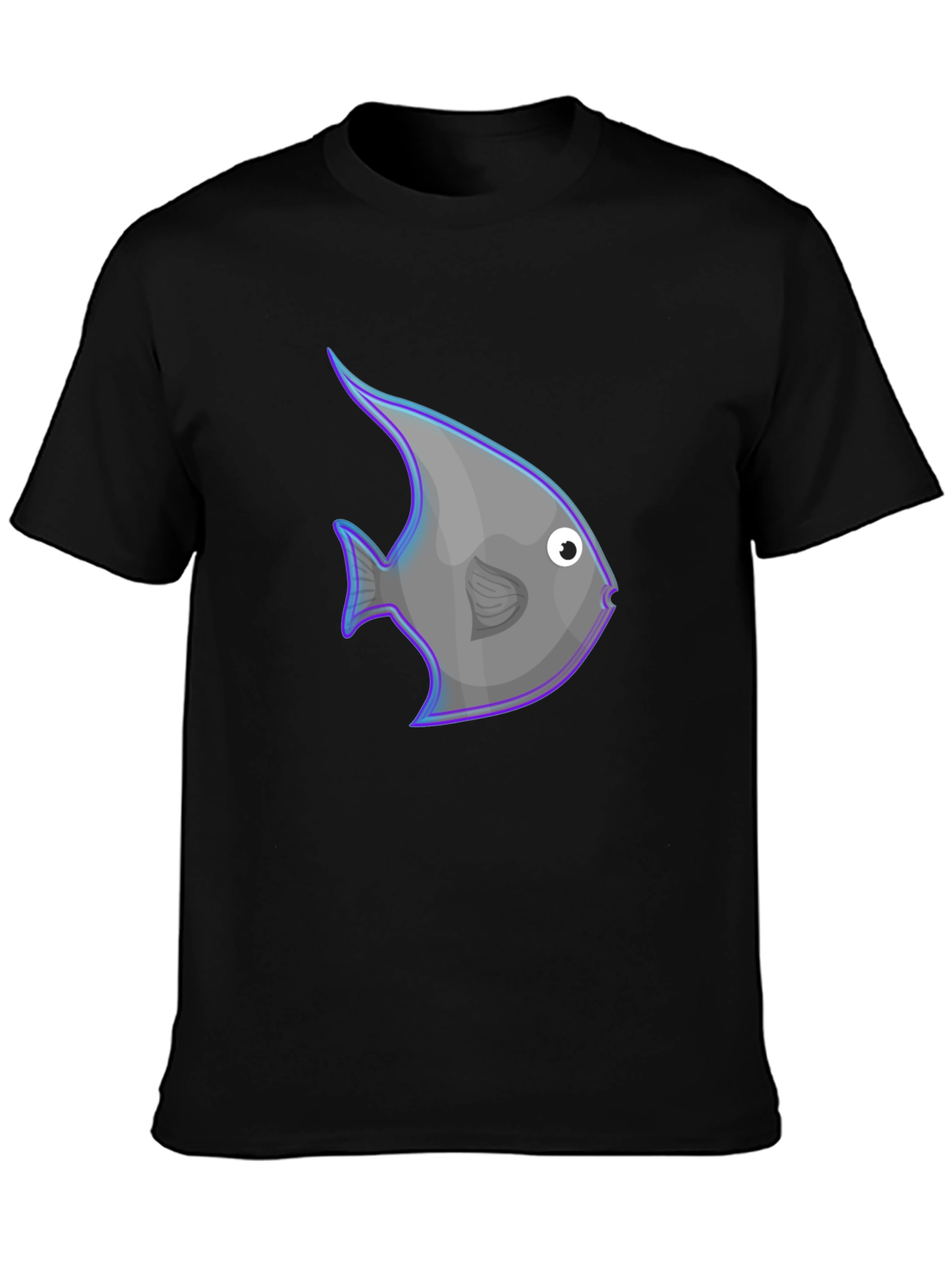 Angelfish Graphic Print Black T-Shirt