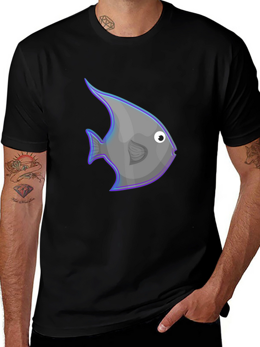 Angelfish Graphic Print Black T-Shirt