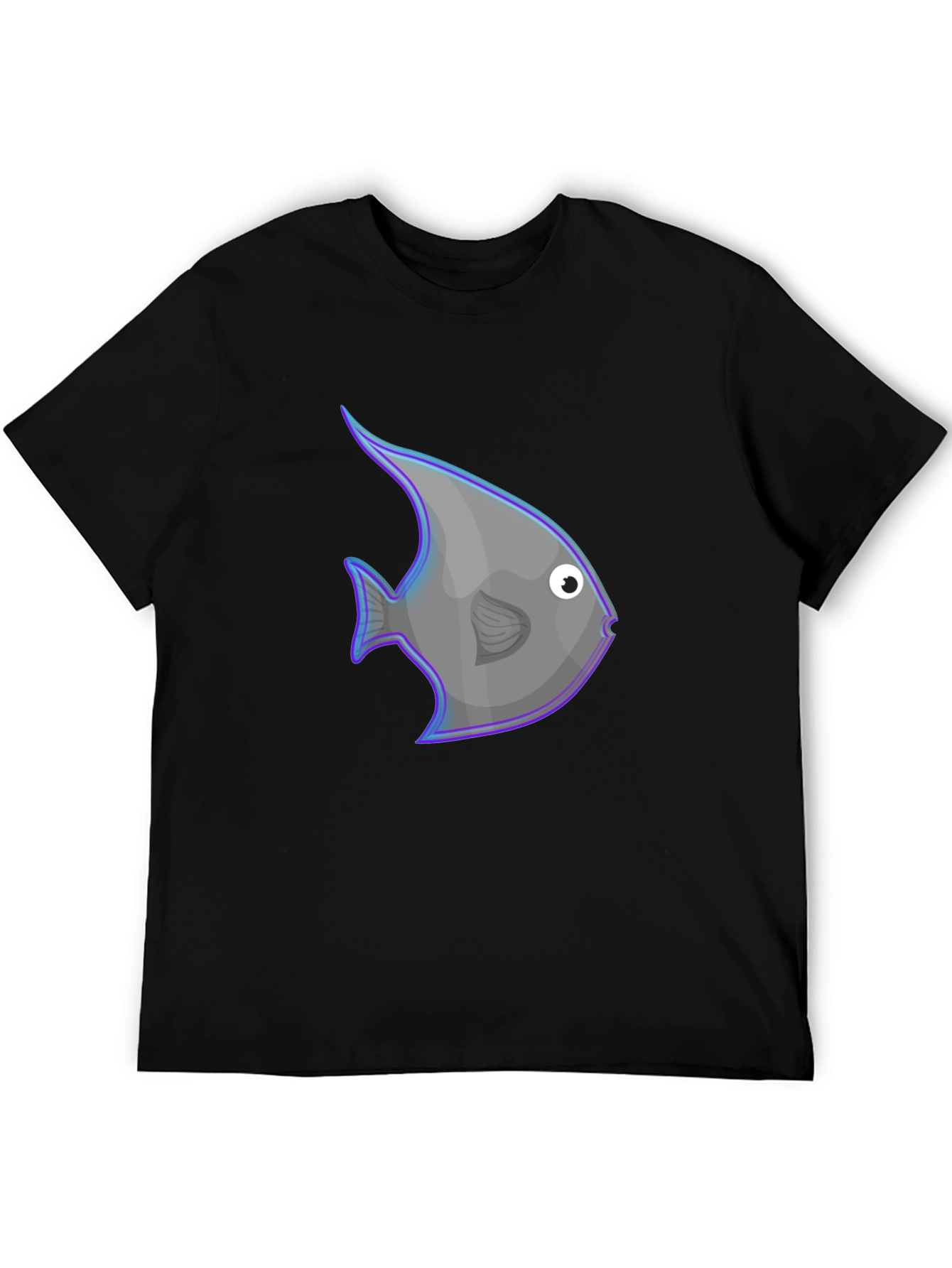 Angelfish Graphic Print Black T-Shirt
