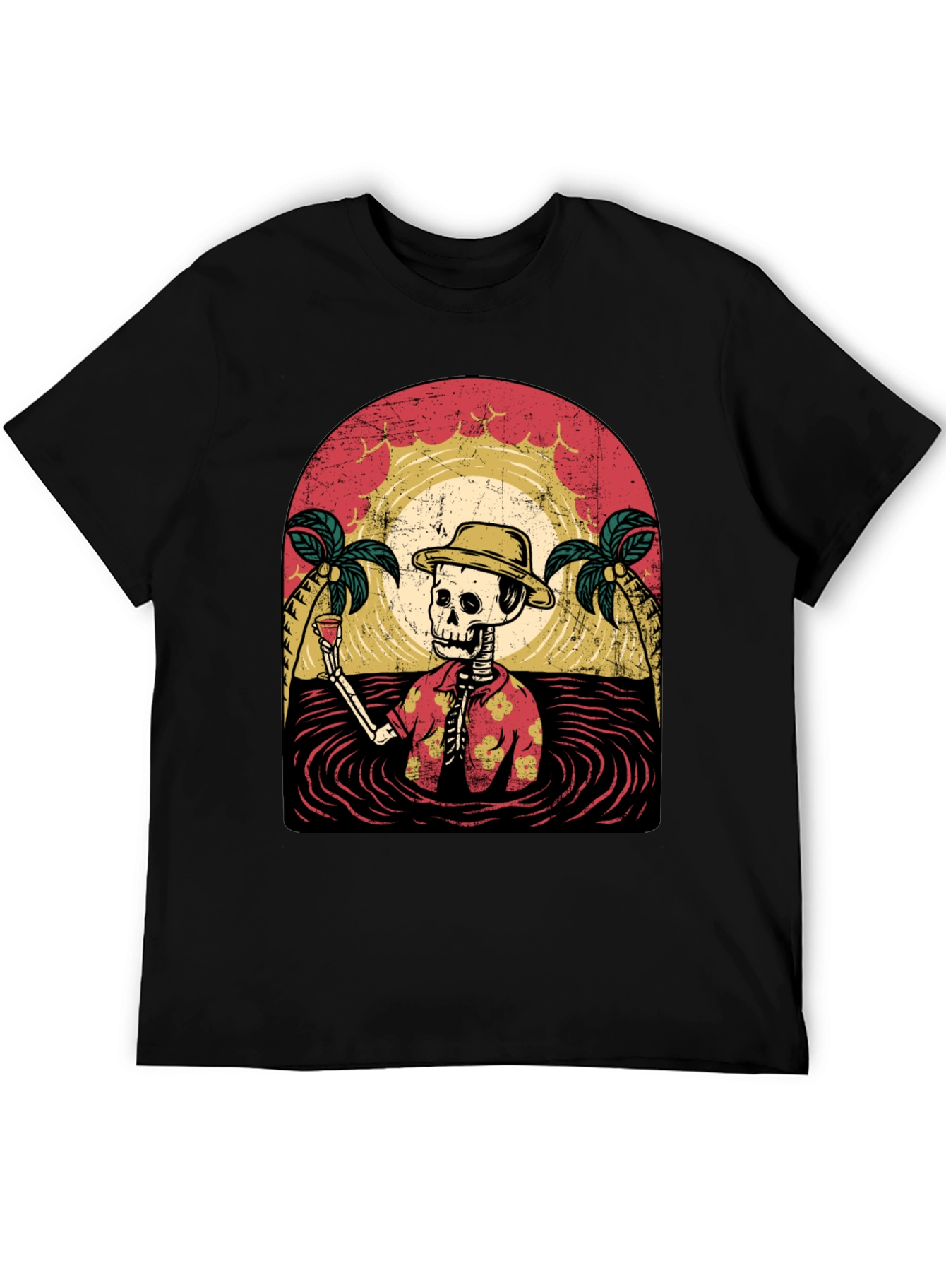 Tropical Skeleton T-Shirt: Beach Vibes