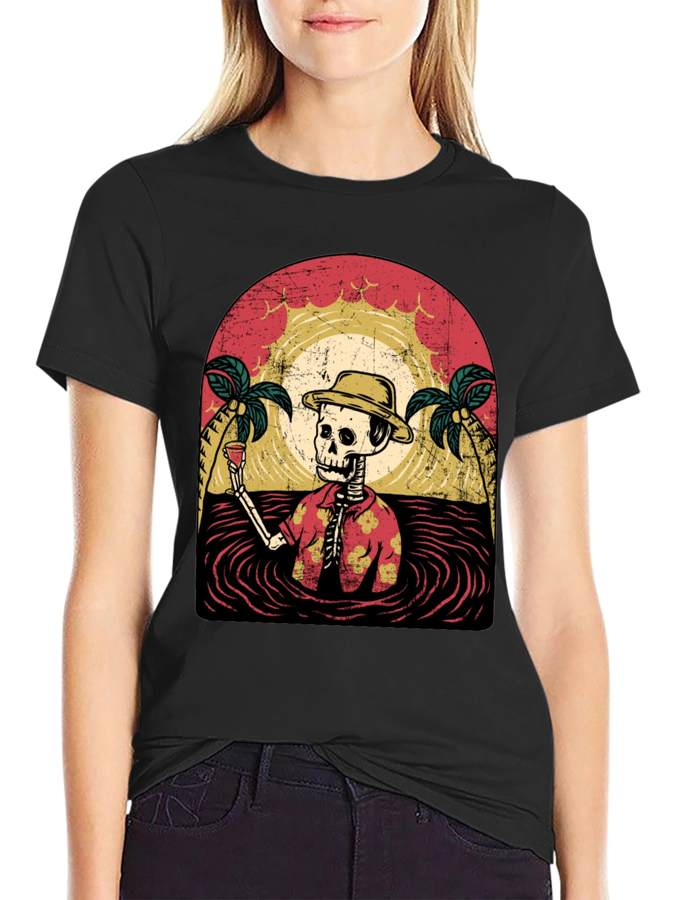 Tropical Skeleton T-Shirt: Beach Vibes