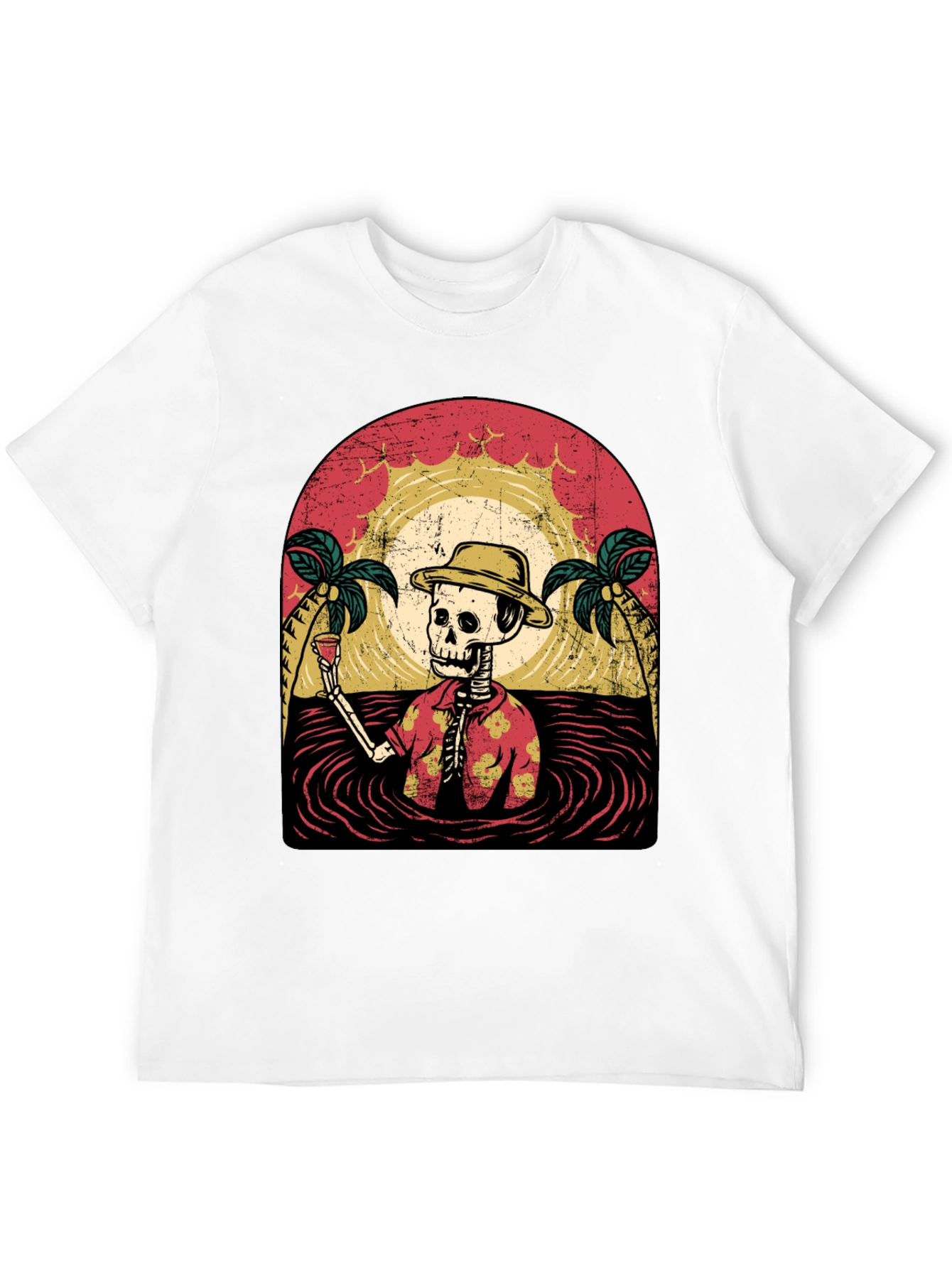 Tropical Skeleton T-Shirt: Beach Vibes
