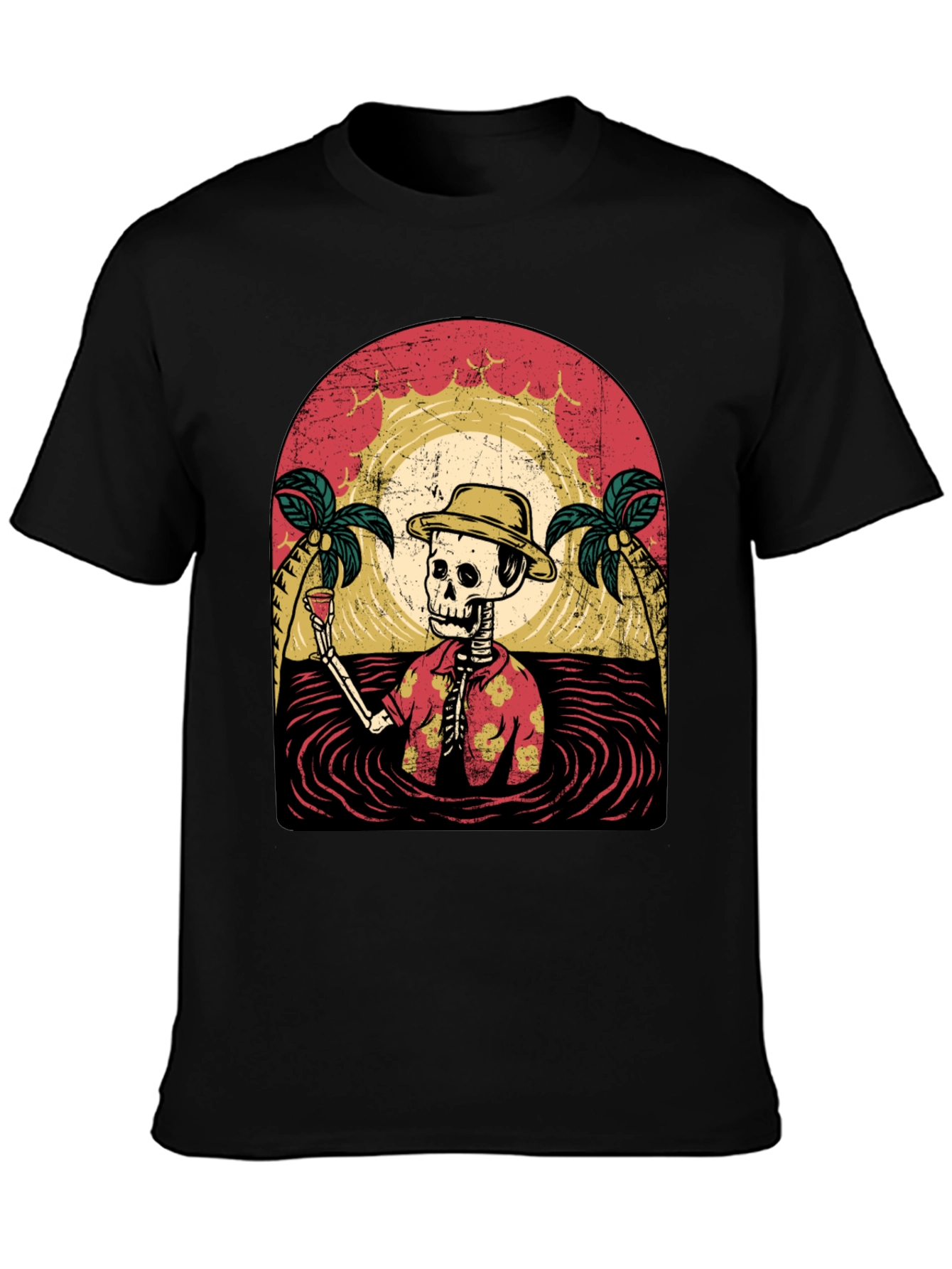 Tropical Skeleton T-Shirt: Beach Vibes