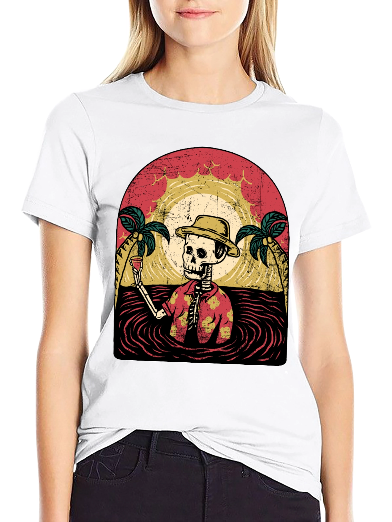 Tropical Skeleton T-Shirt: Beach Vibes