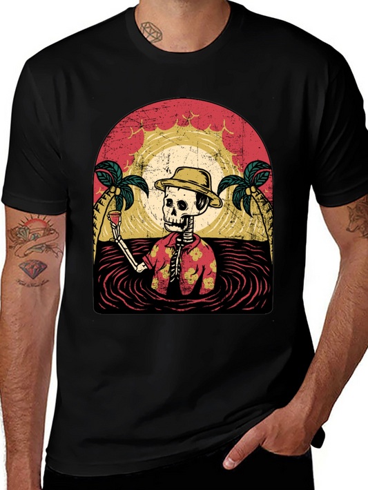 Tropical Skeleton T-Shirt: Beach Vibes