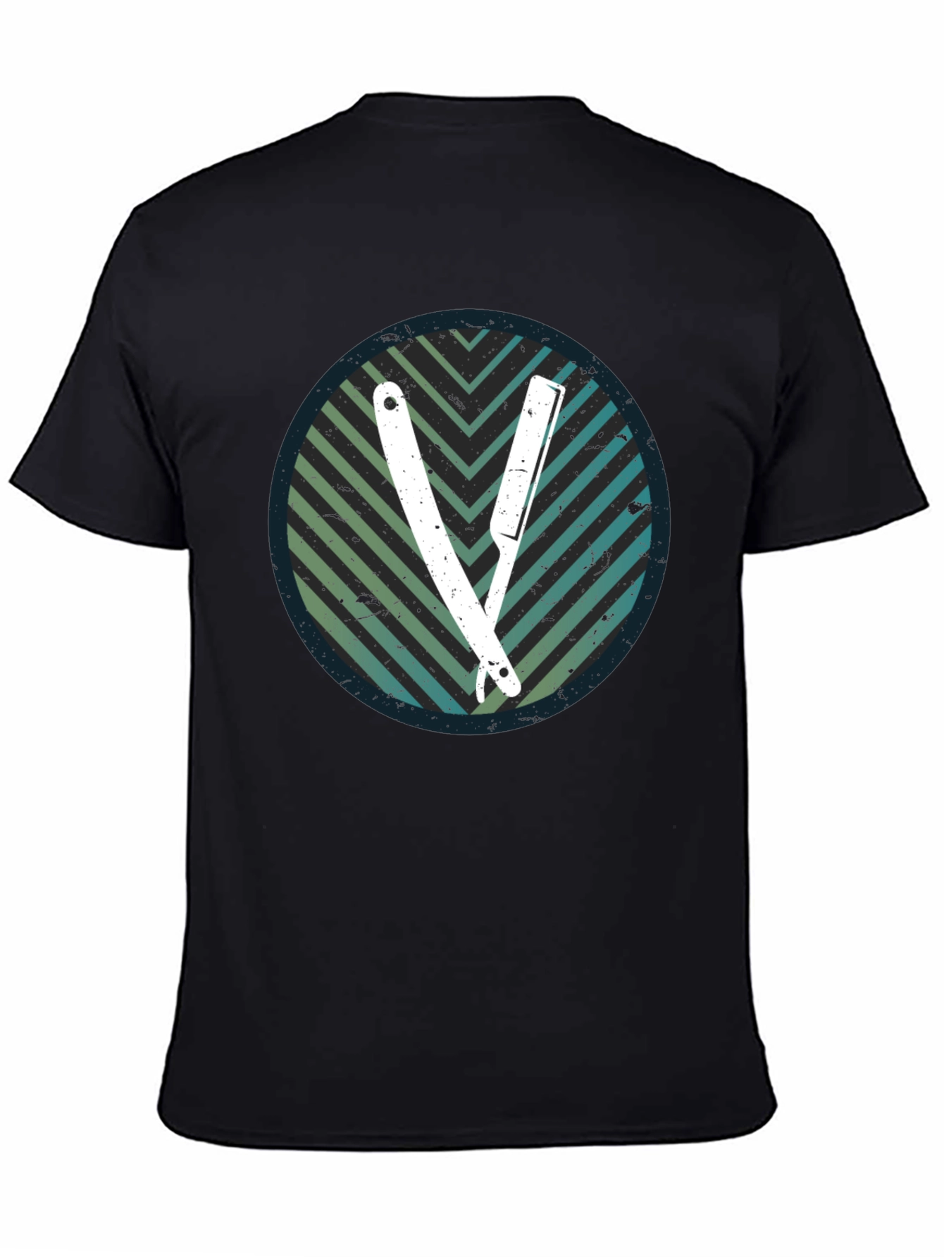 Retro Barber Razor Tee - Mens Graphic T-Shirt