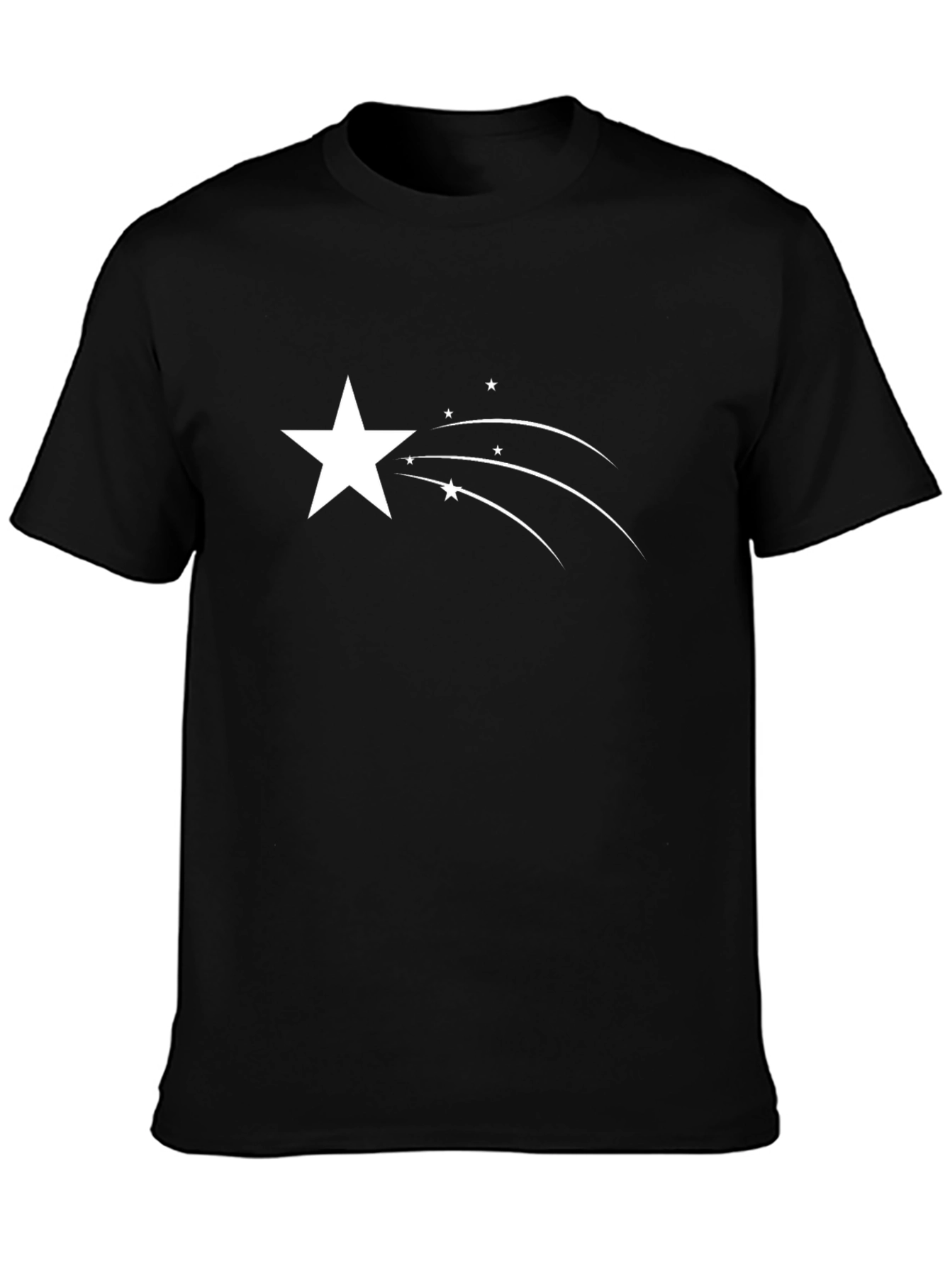 Shooting Star Graphic Tee - Black Cotton T-Shirt