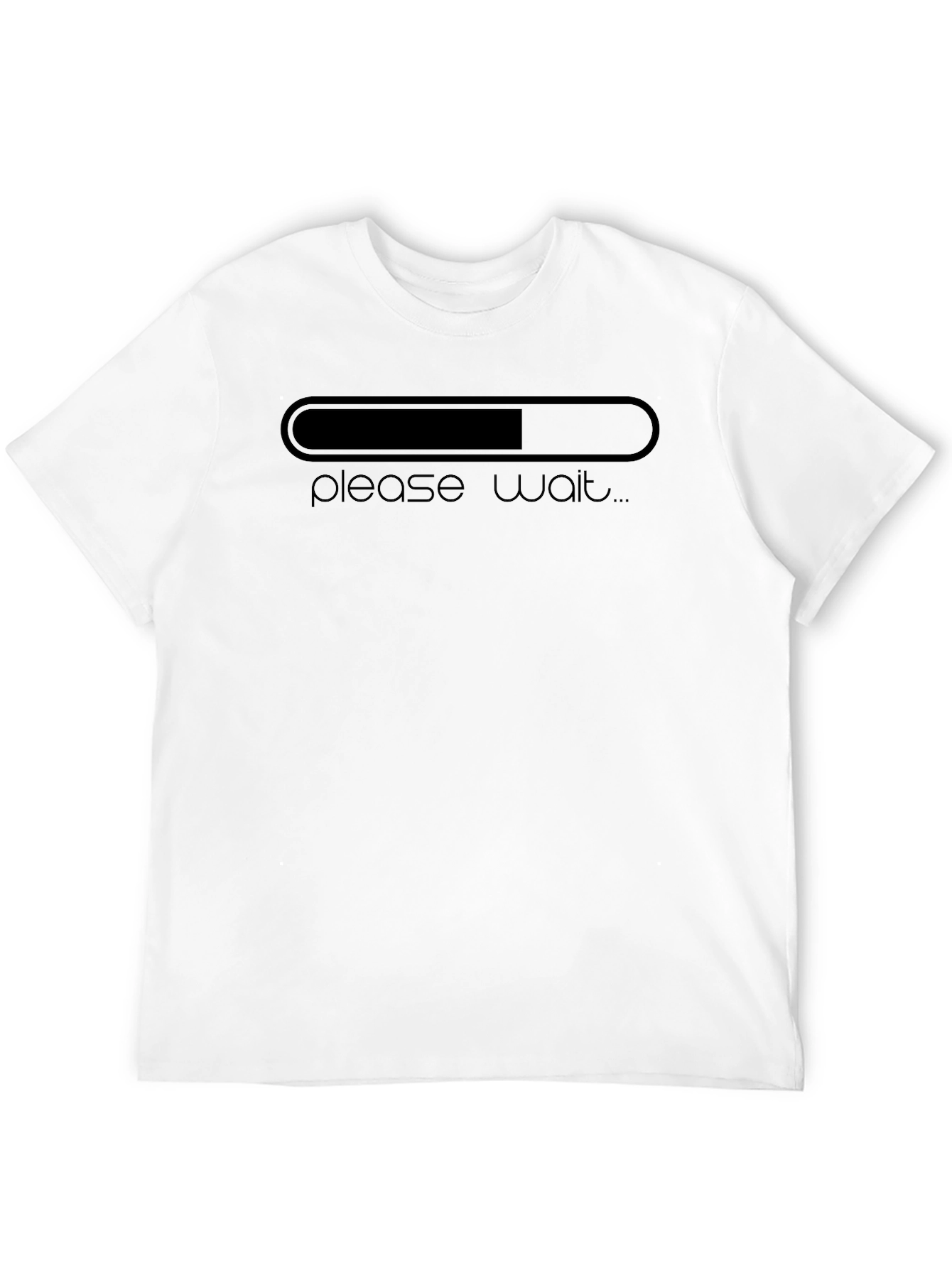 Please Wait Loading Bar Graphic T-Shirt - Black