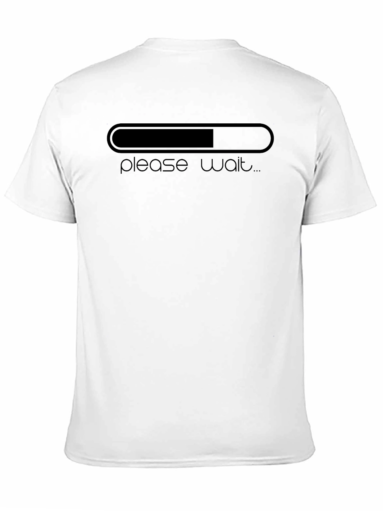 Please Wait Loading Bar Graphic T-Shirt - Black