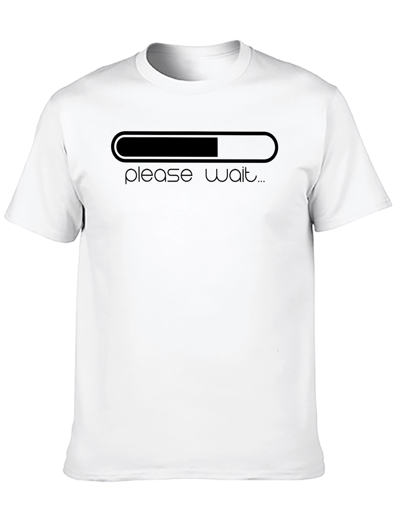 Please Wait Loading Bar Graphic T-Shirt - Black