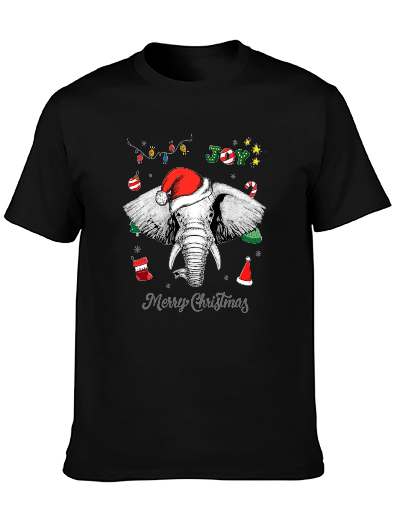 Christmas Elephant Graphic Tee - Holiday Joy