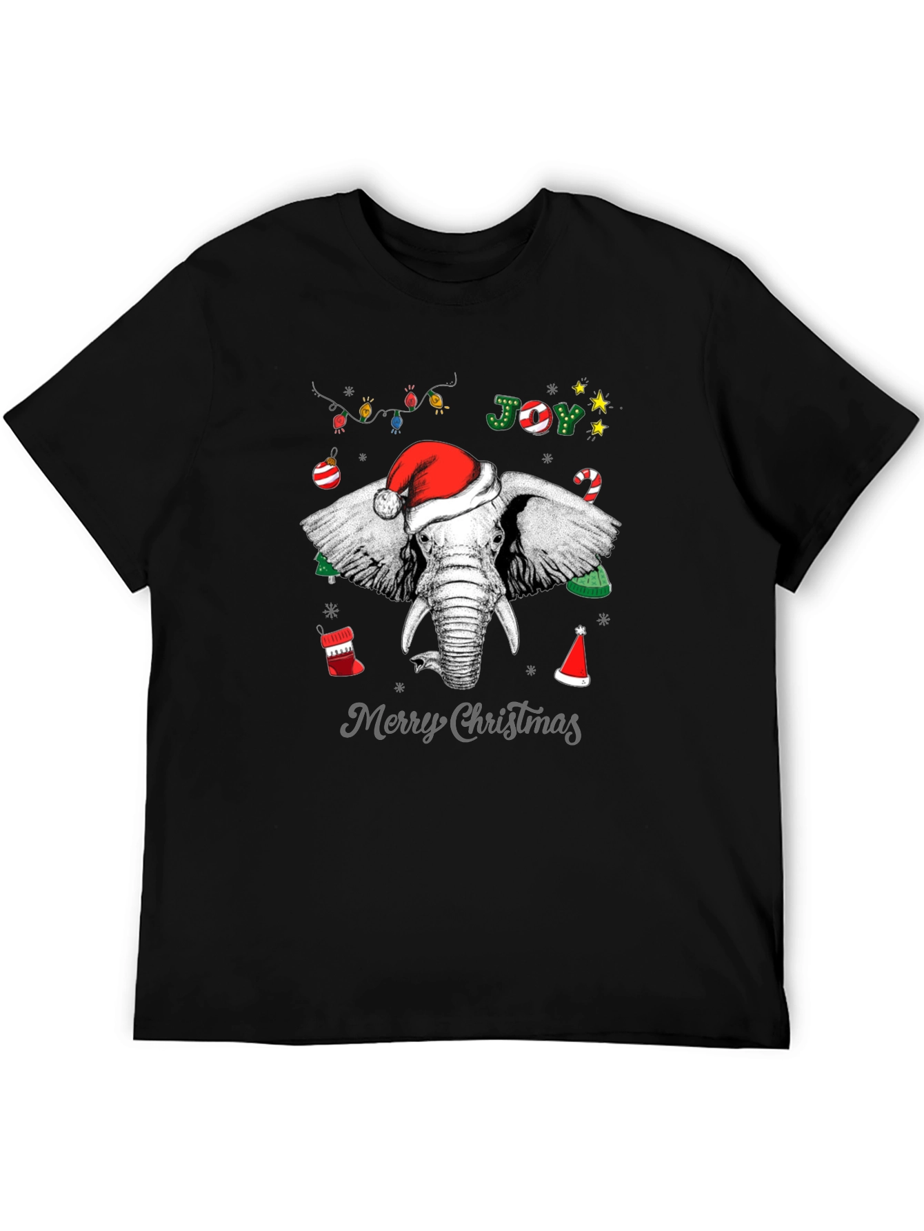 Christmas Elephant Graphic Tee - Holiday Joy