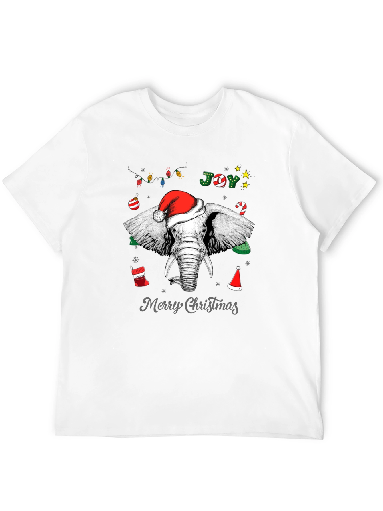 Christmas Elephant Graphic Tee - Holiday Joy