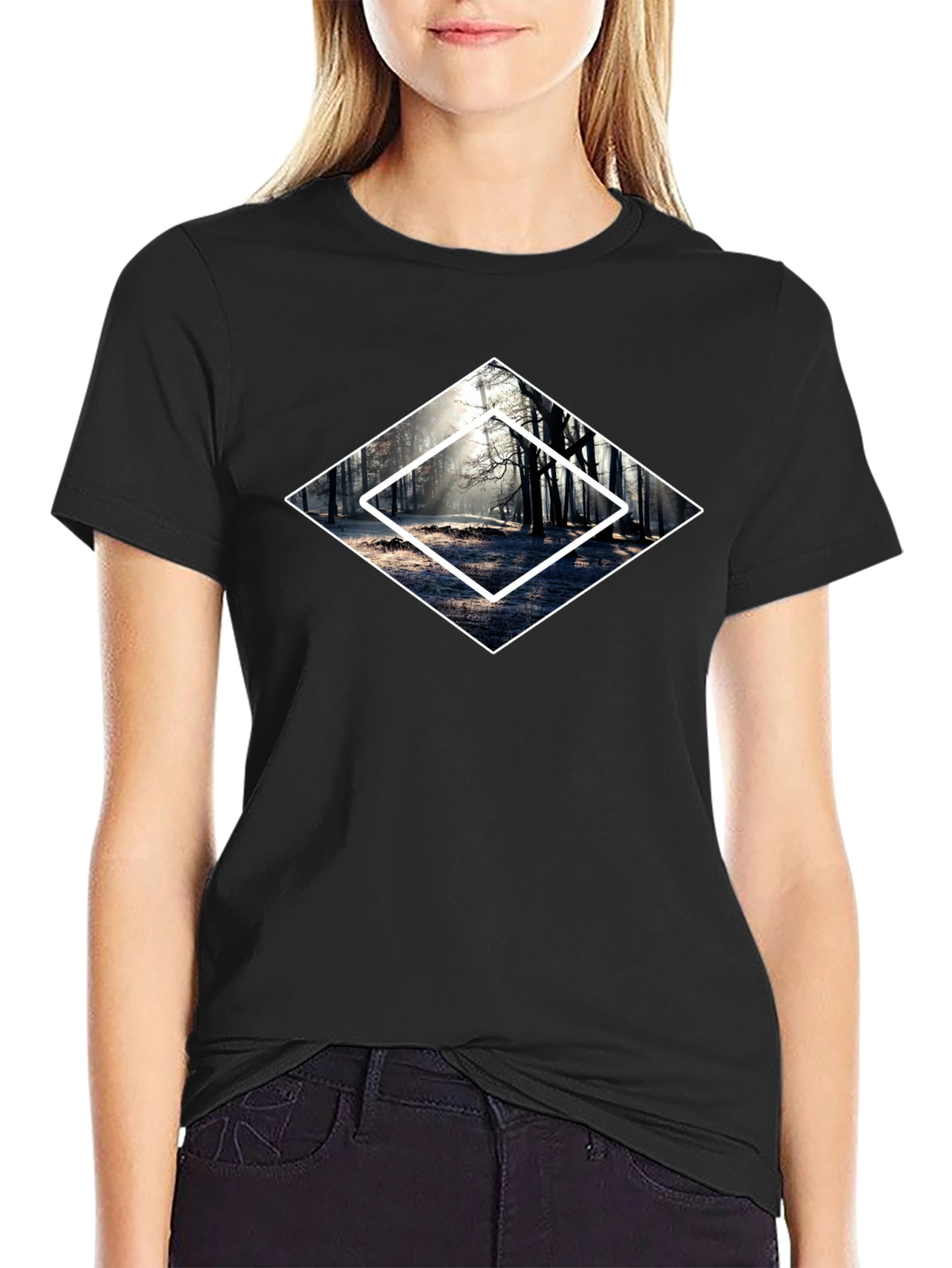 Diamond Forest Graphic Tee - Mens Black T-Shirt