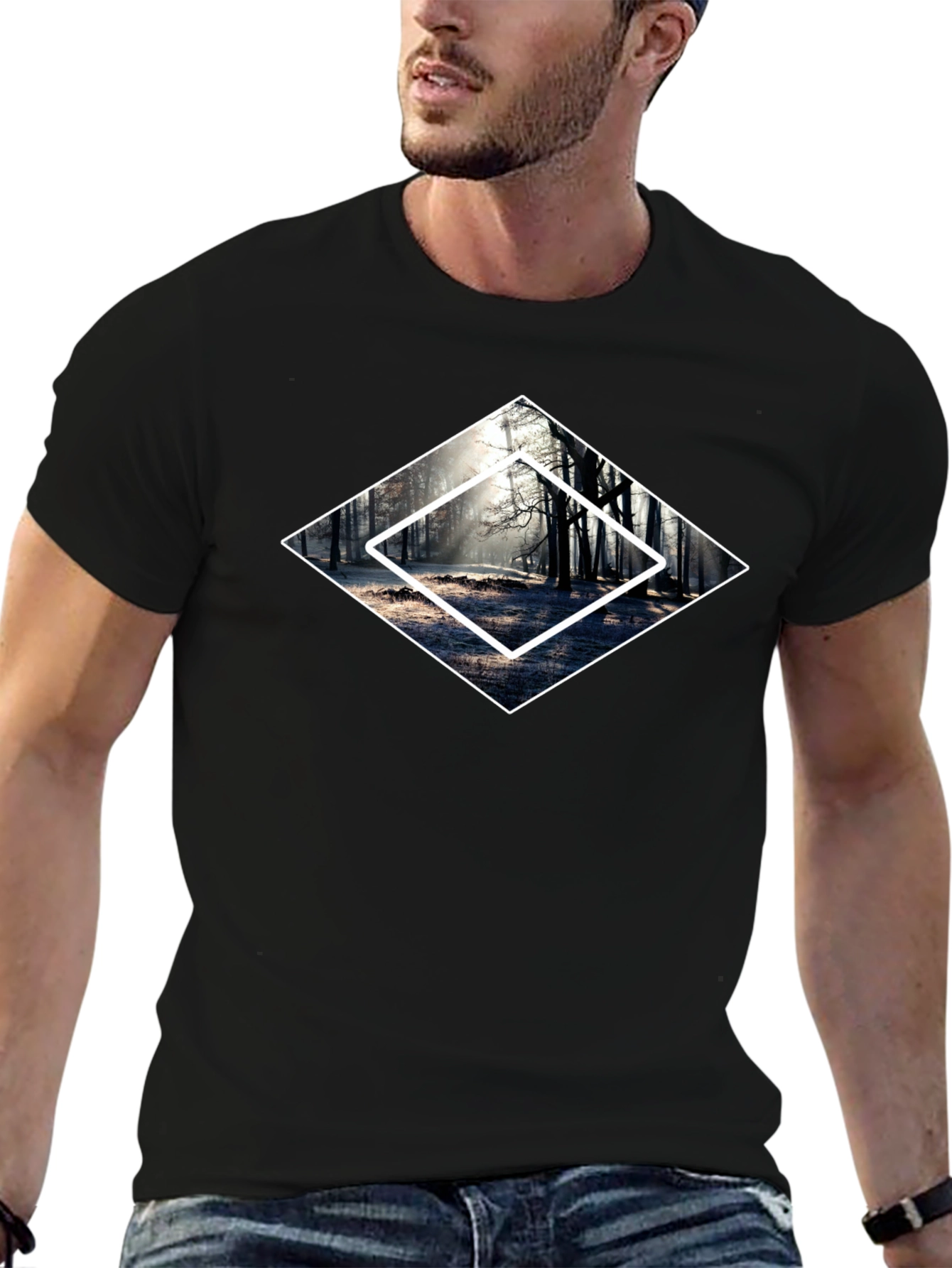Diamond Forest Graphic Tee - Mens Black T-Shirt