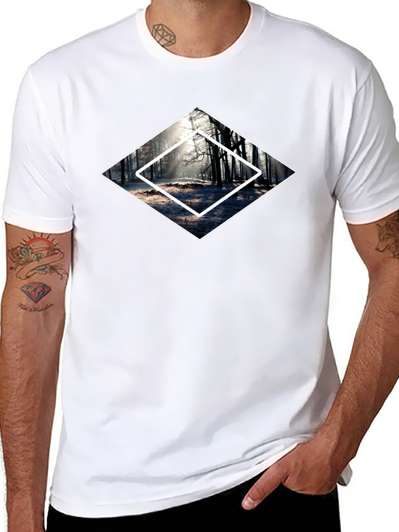 Diamond Forest Graphic Tee - Mens Black T-Shirt