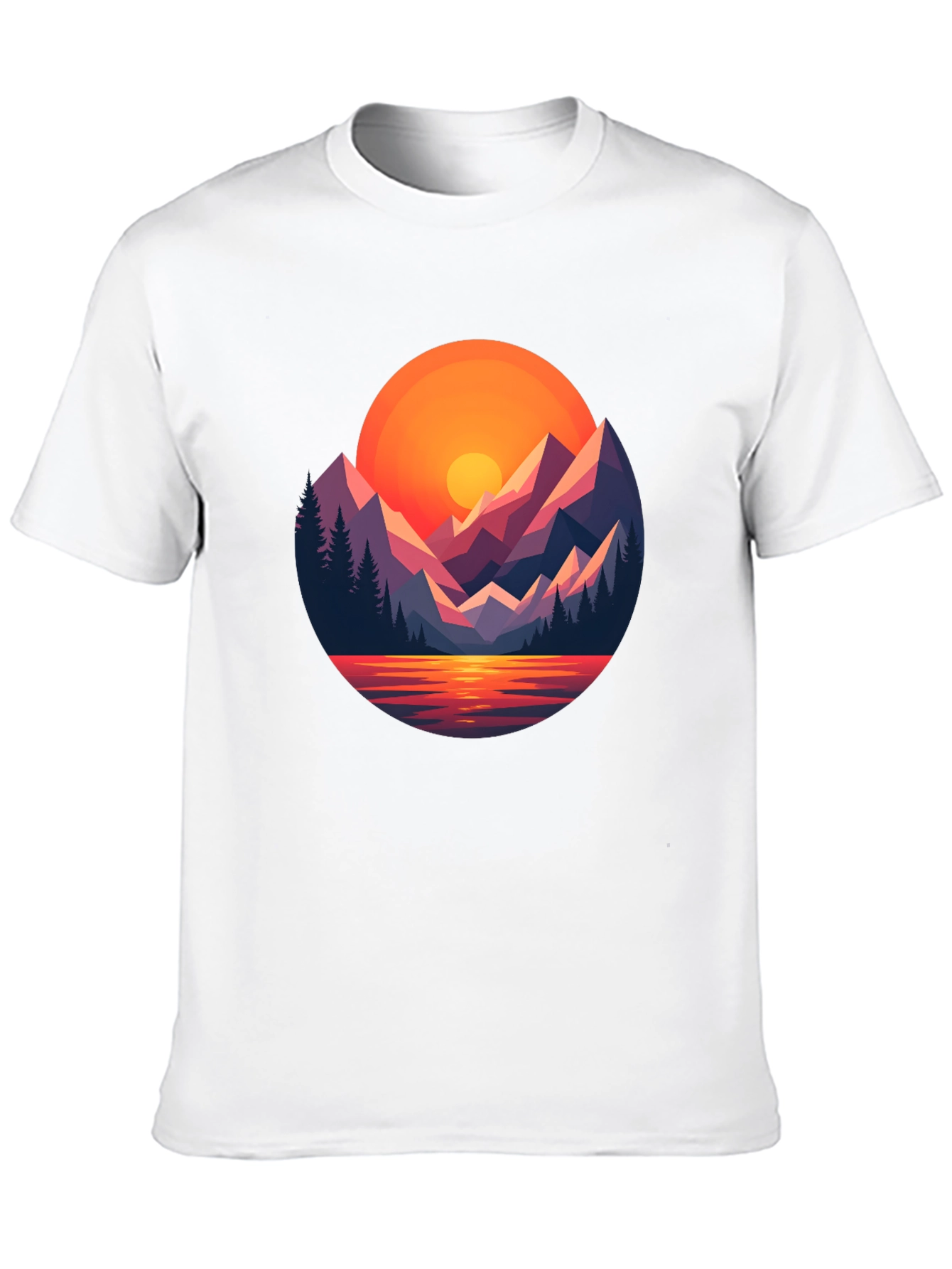 Sunset Mountain Graphic Tee - Black