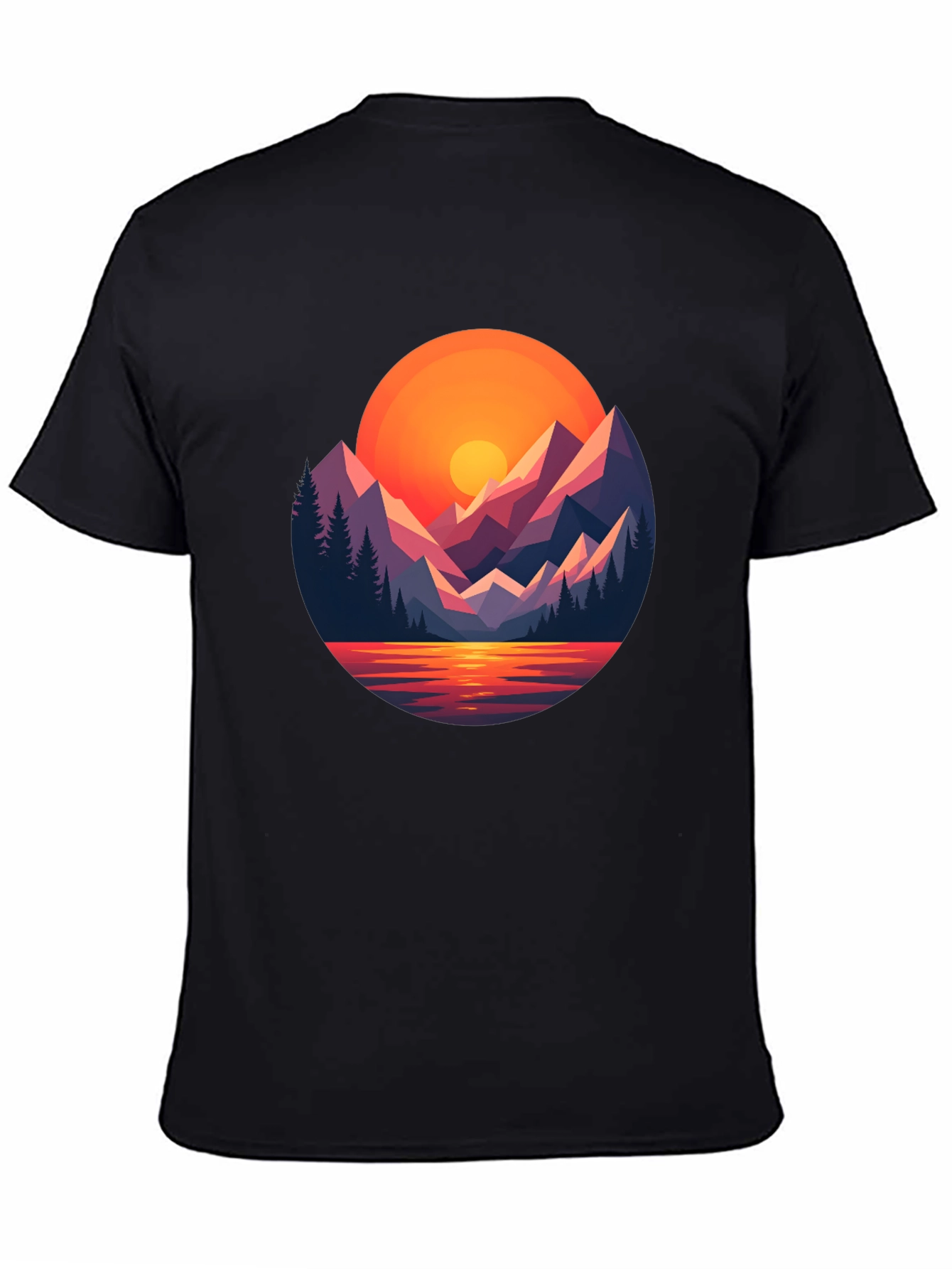 Sunset Mountain Graphic Tee - Black
