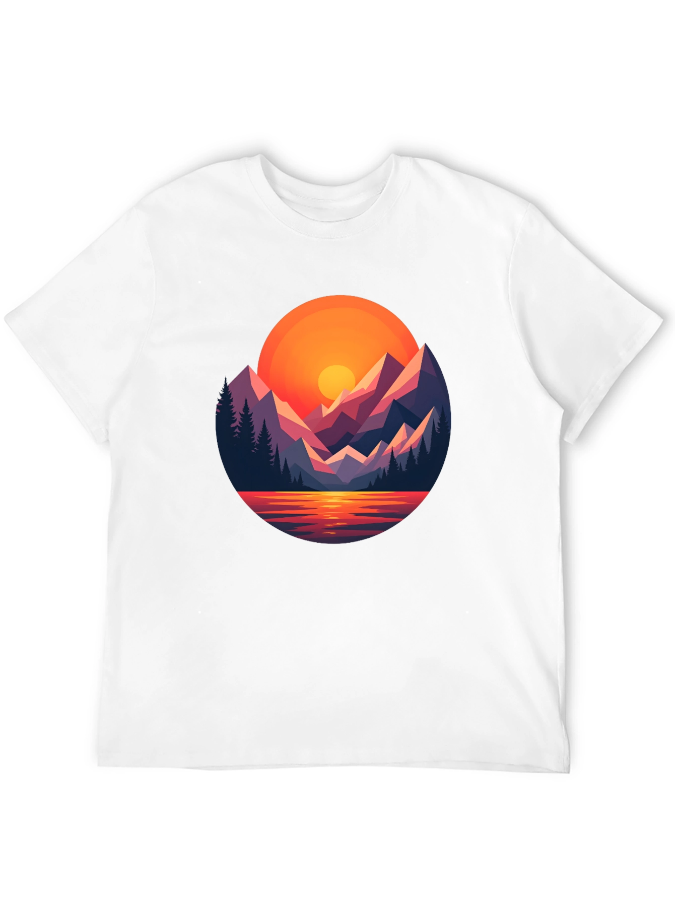 Sunset Mountain Graphic Tee - Black