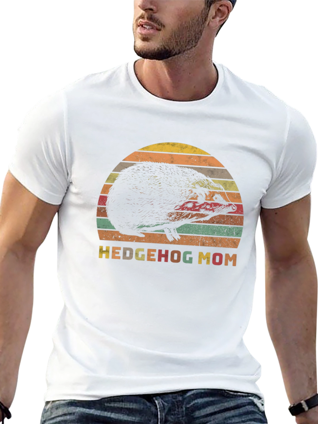 Hedgehog Mom Retro Style T-Shirt - Perfect Gift!