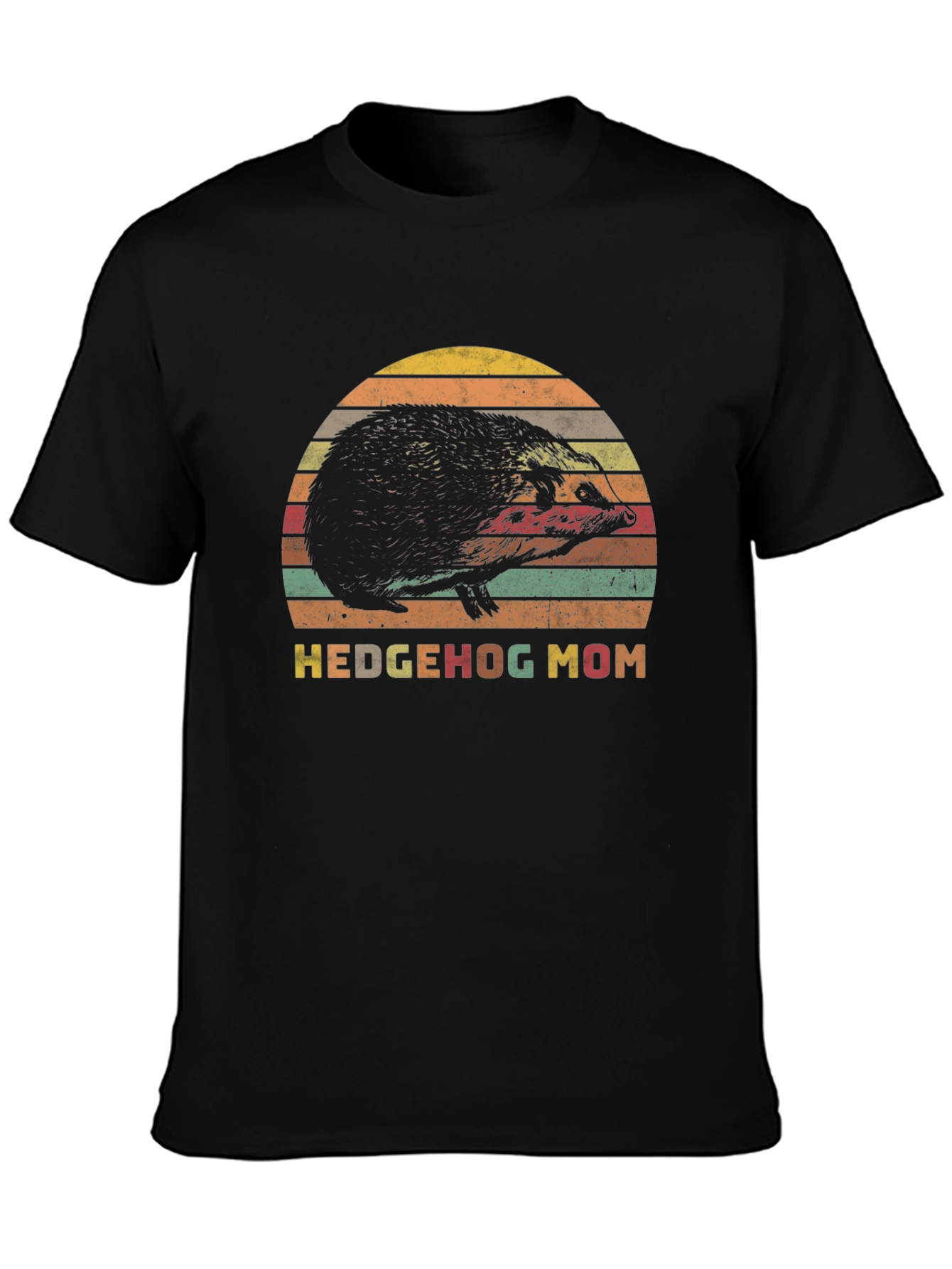 Hedgehog Mom Retro Style T-Shirt - Perfect Gift!