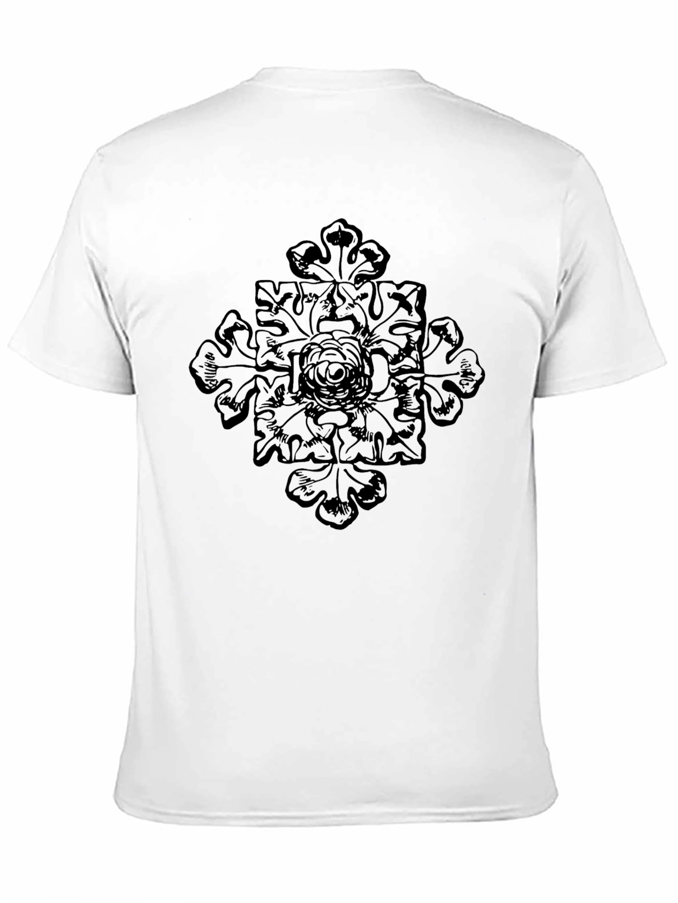 Mens Black Graphic Tee - Floral Cross