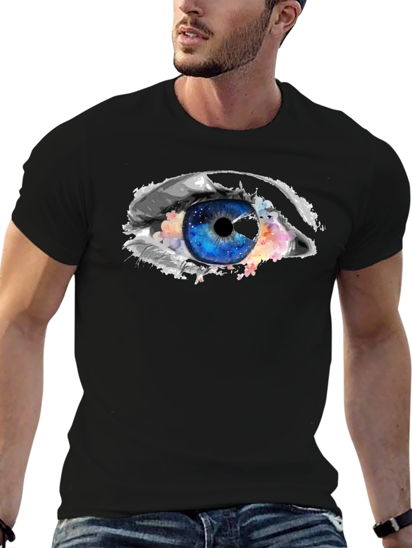 Eye Graphic Black T-Shirt - Unique Design
