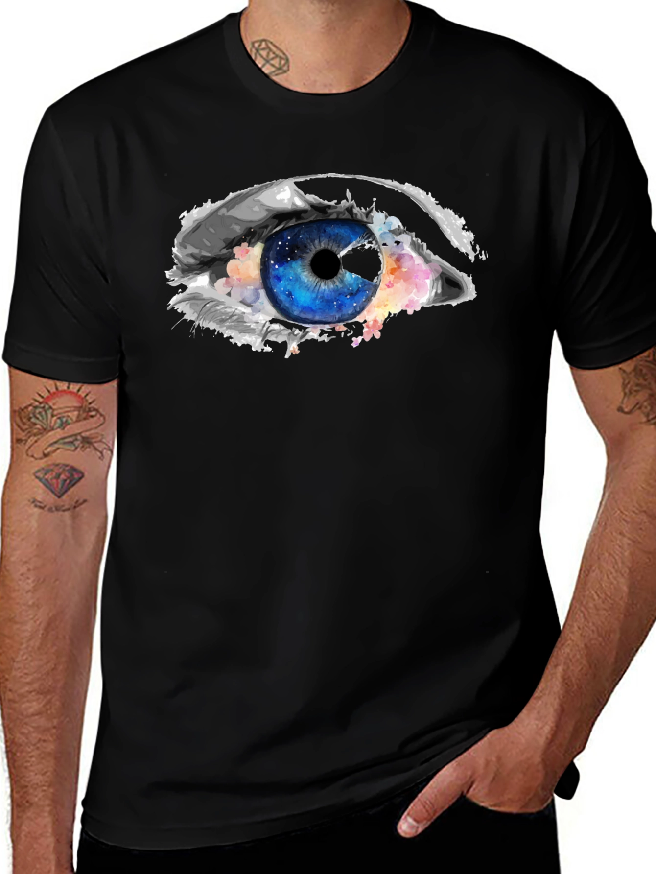 Eye Graphic Black T-Shirt - Unique Design