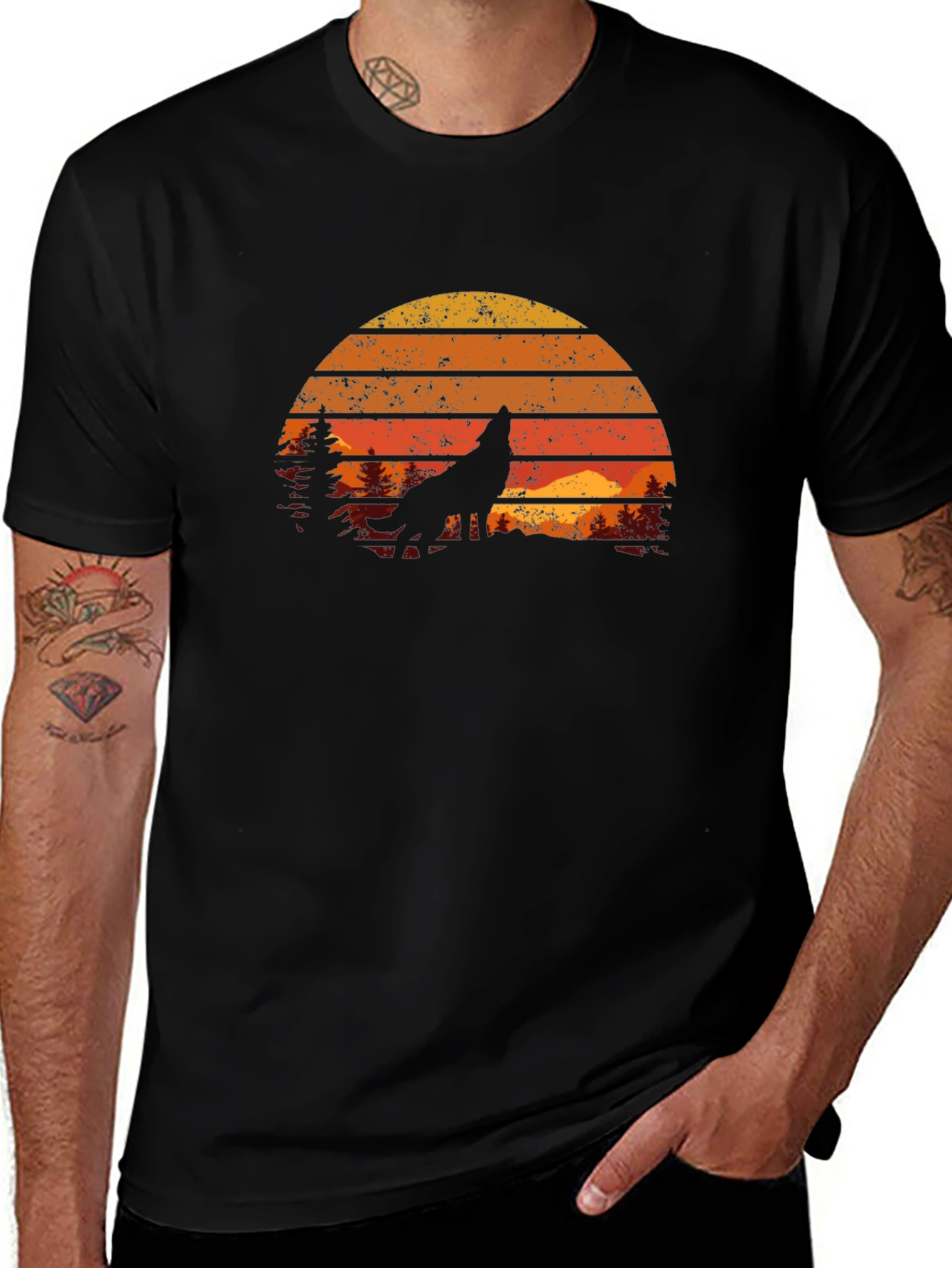 Retro Wolf Silhouette Tee