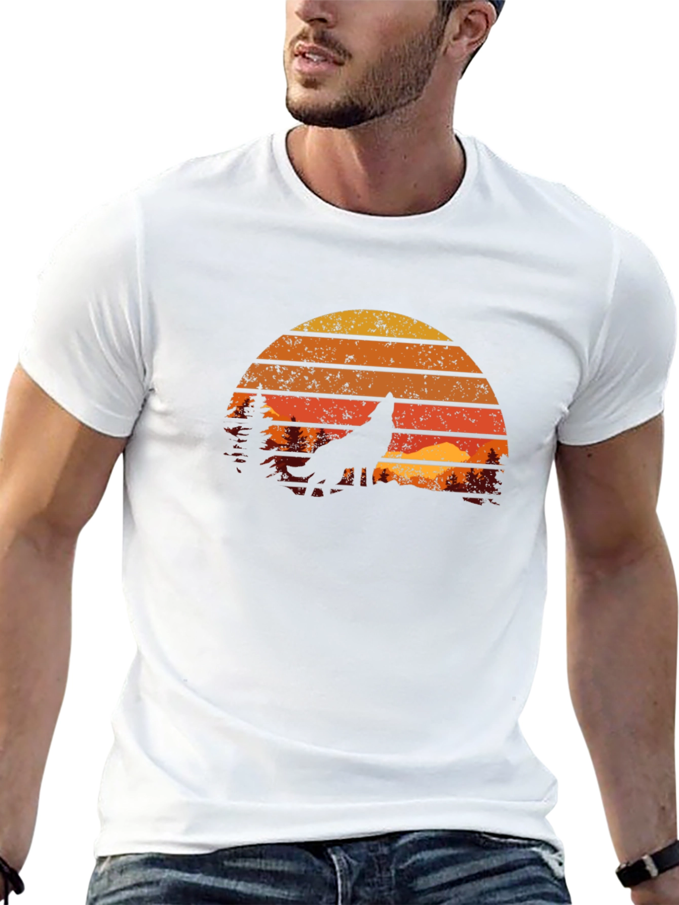Retro Wolf Silhouette Tee