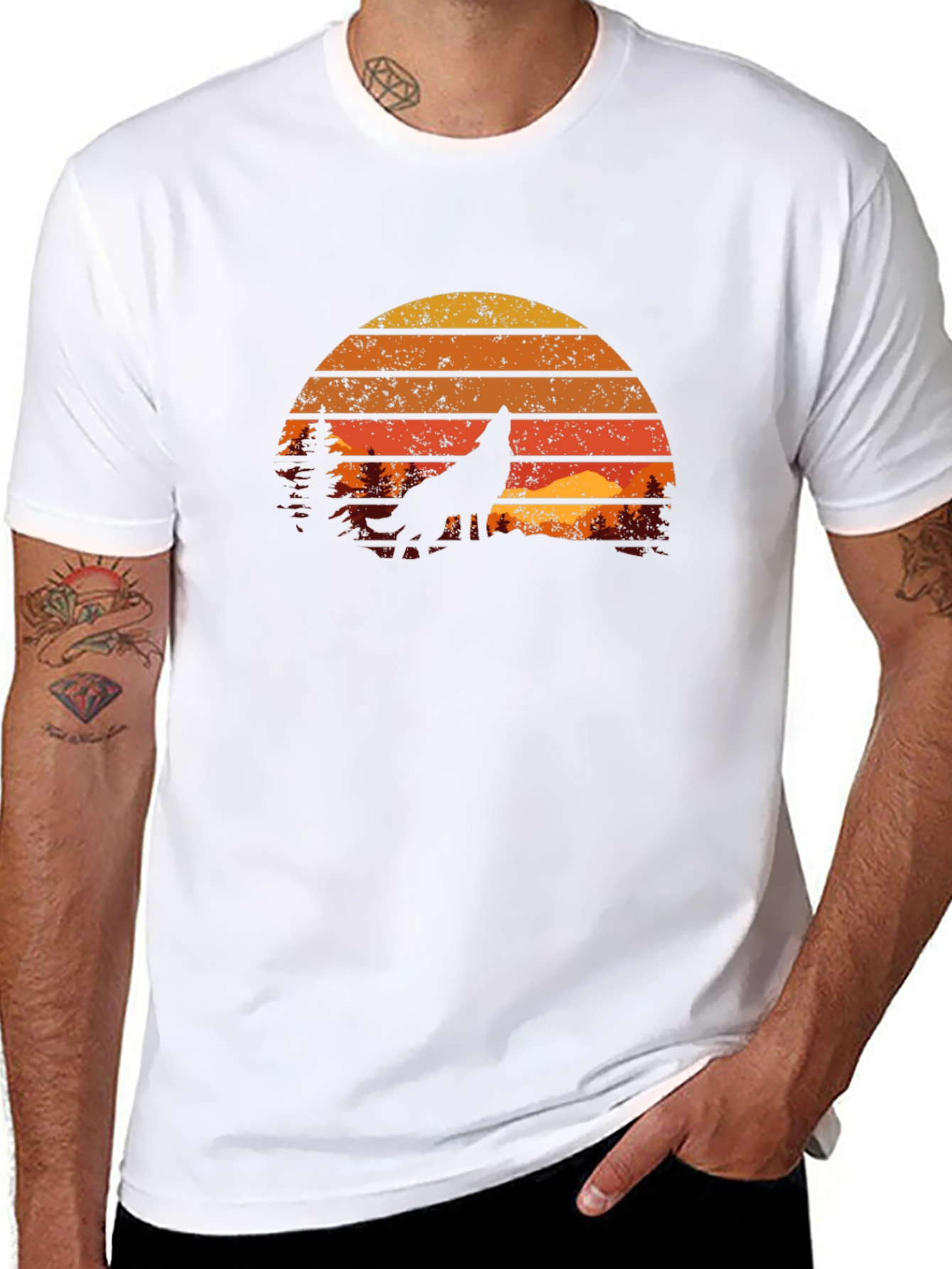 Retro Wolf Silhouette Tee