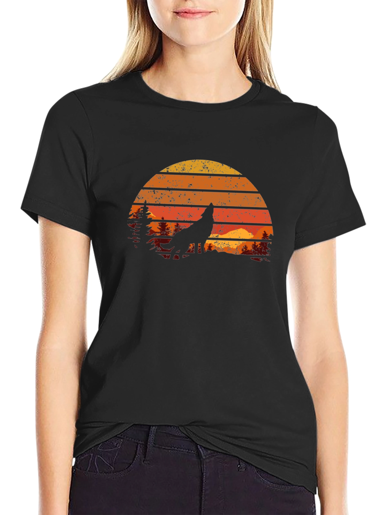 Retro Wolf Silhouette Tee