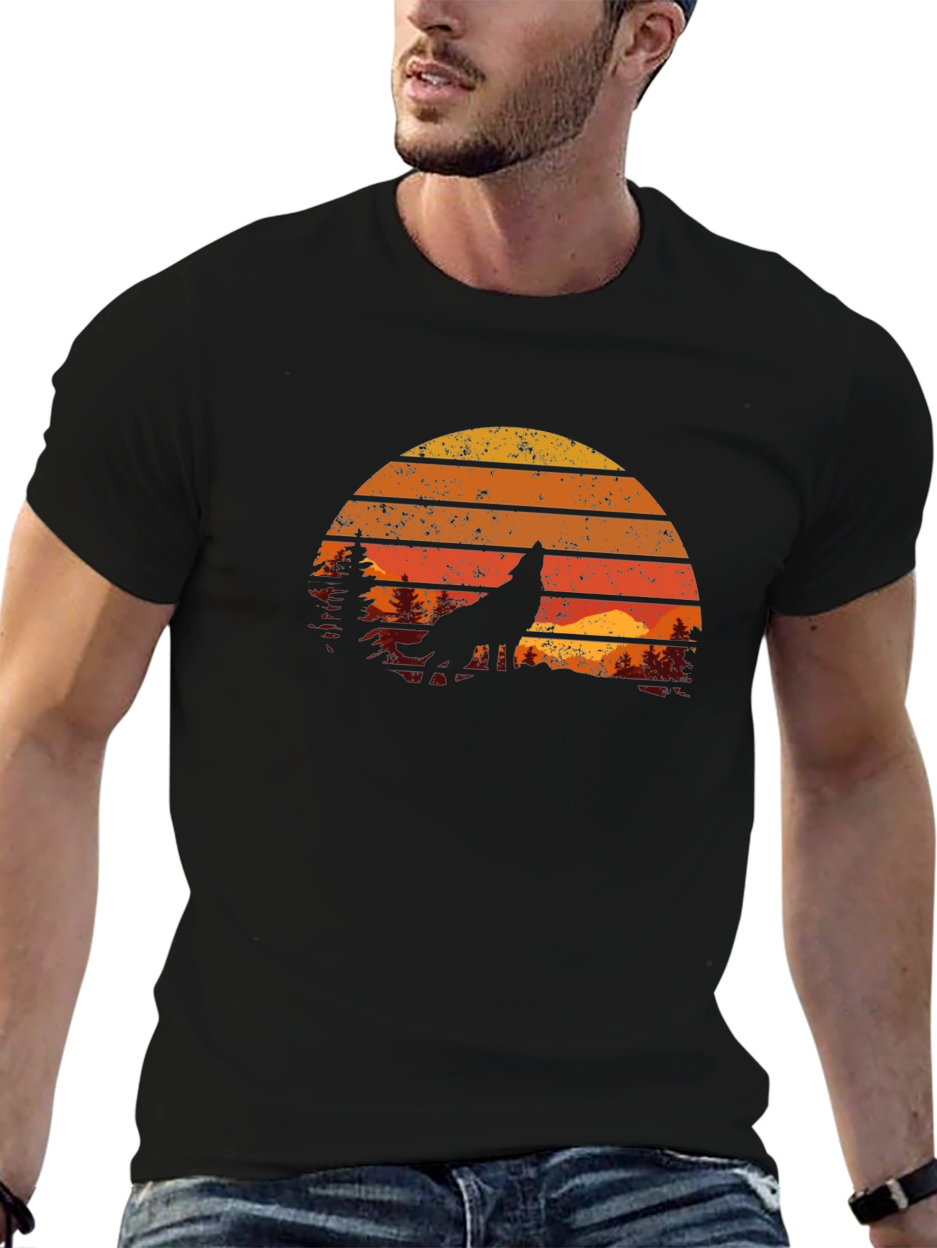 Retro Wolf Silhouette Tee