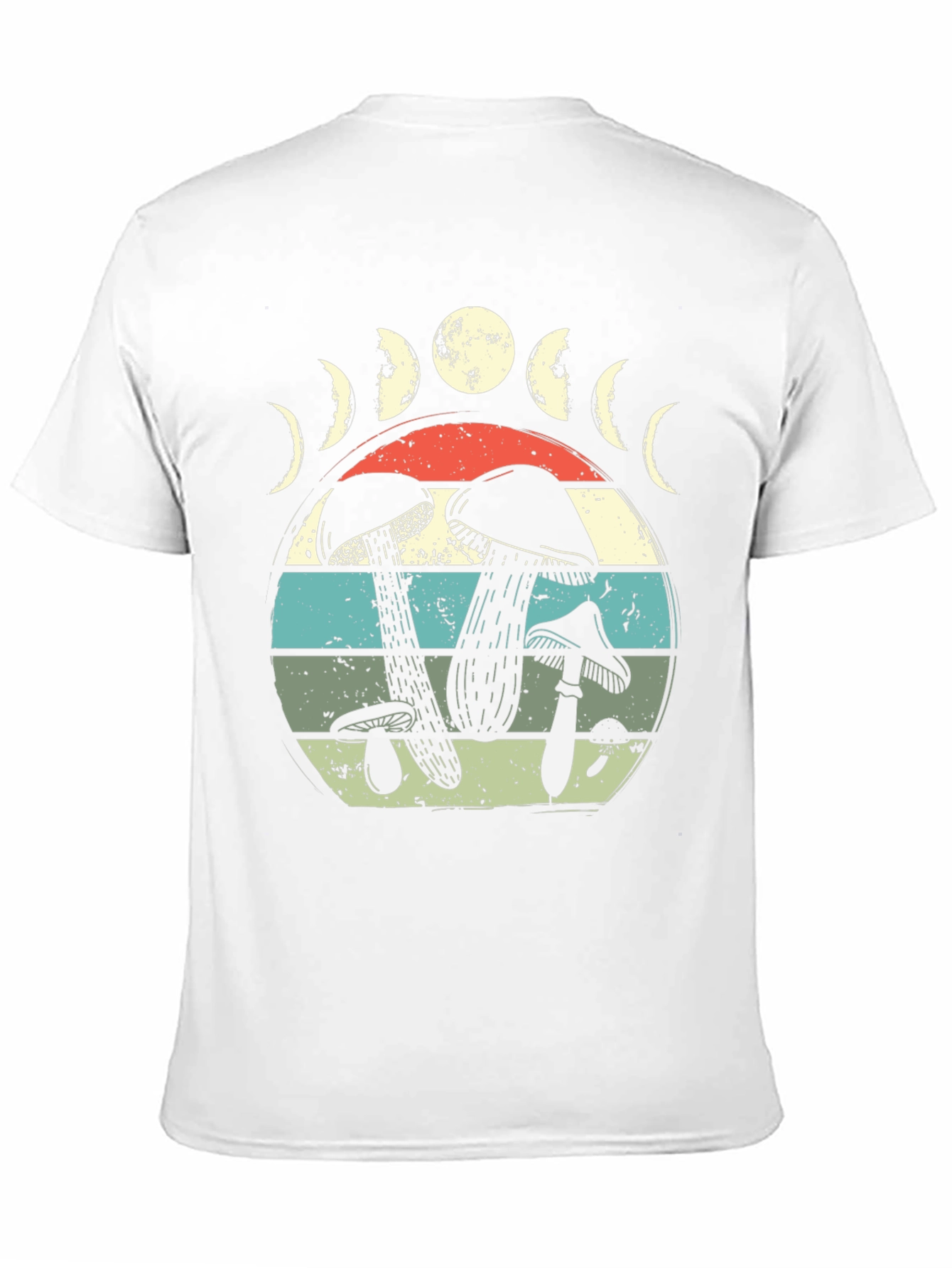 Mushroom Moon Phase Graphic Tee - Nature Lover Shirt