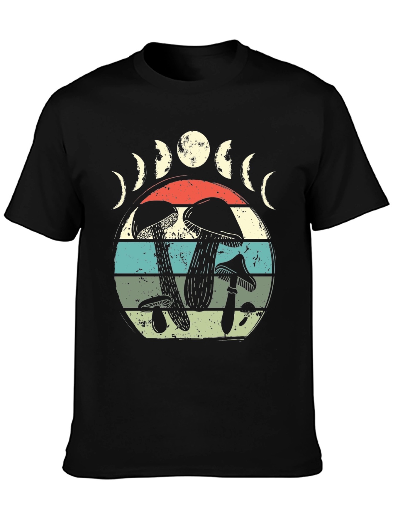 Mushroom Moon Phase Graphic Tee - Nature Lover Shirt