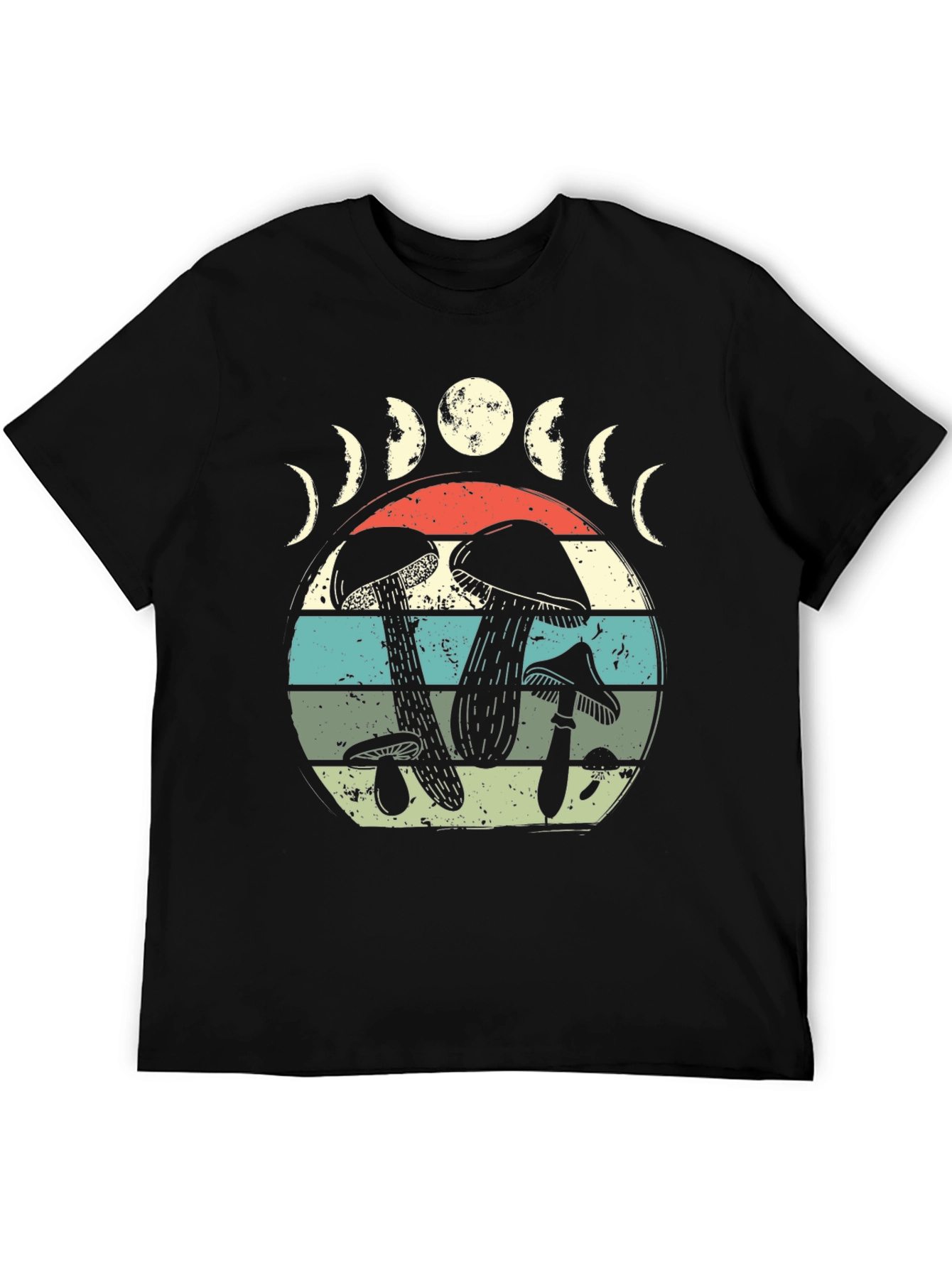 Mushroom Moon Phase Graphic Tee - Nature Lover Shirt