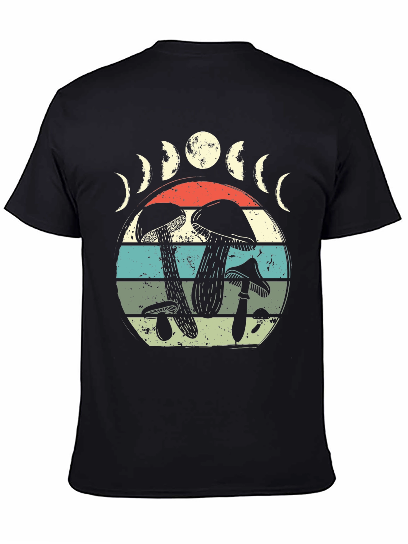 Mushroom Moon Phase Graphic Tee - Nature Lover Shirt