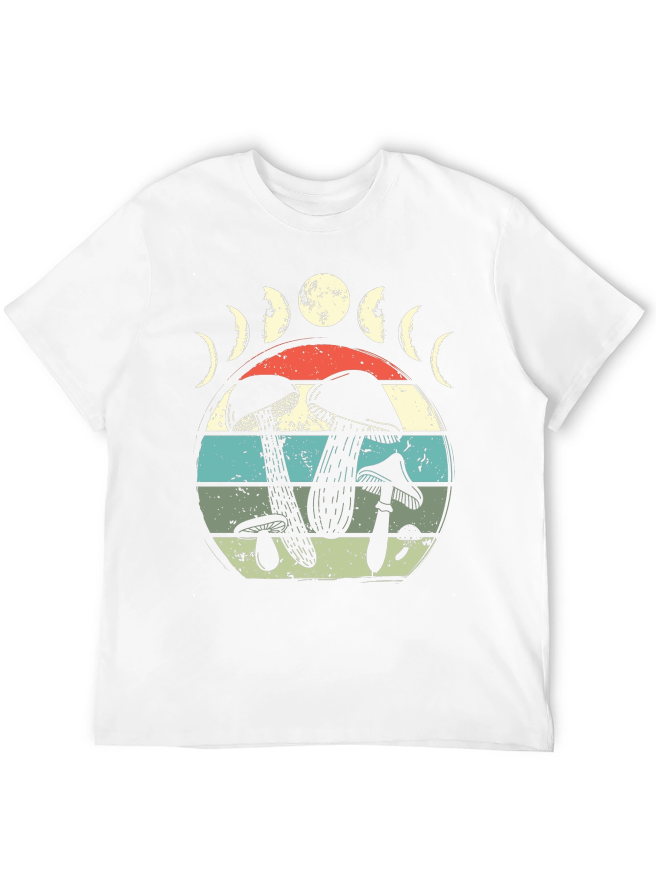 Mushroom Moon Phase Graphic Tee - Nature Lover Shirt